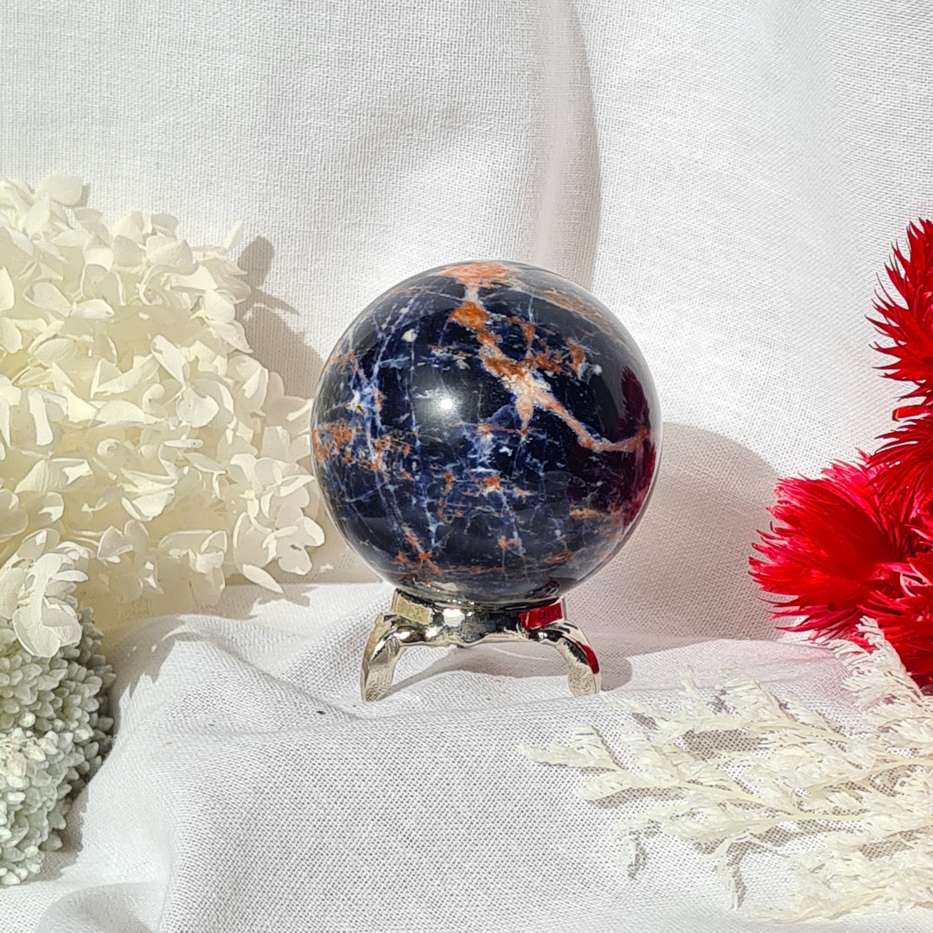 Blue Sodalite Sphere With Stand