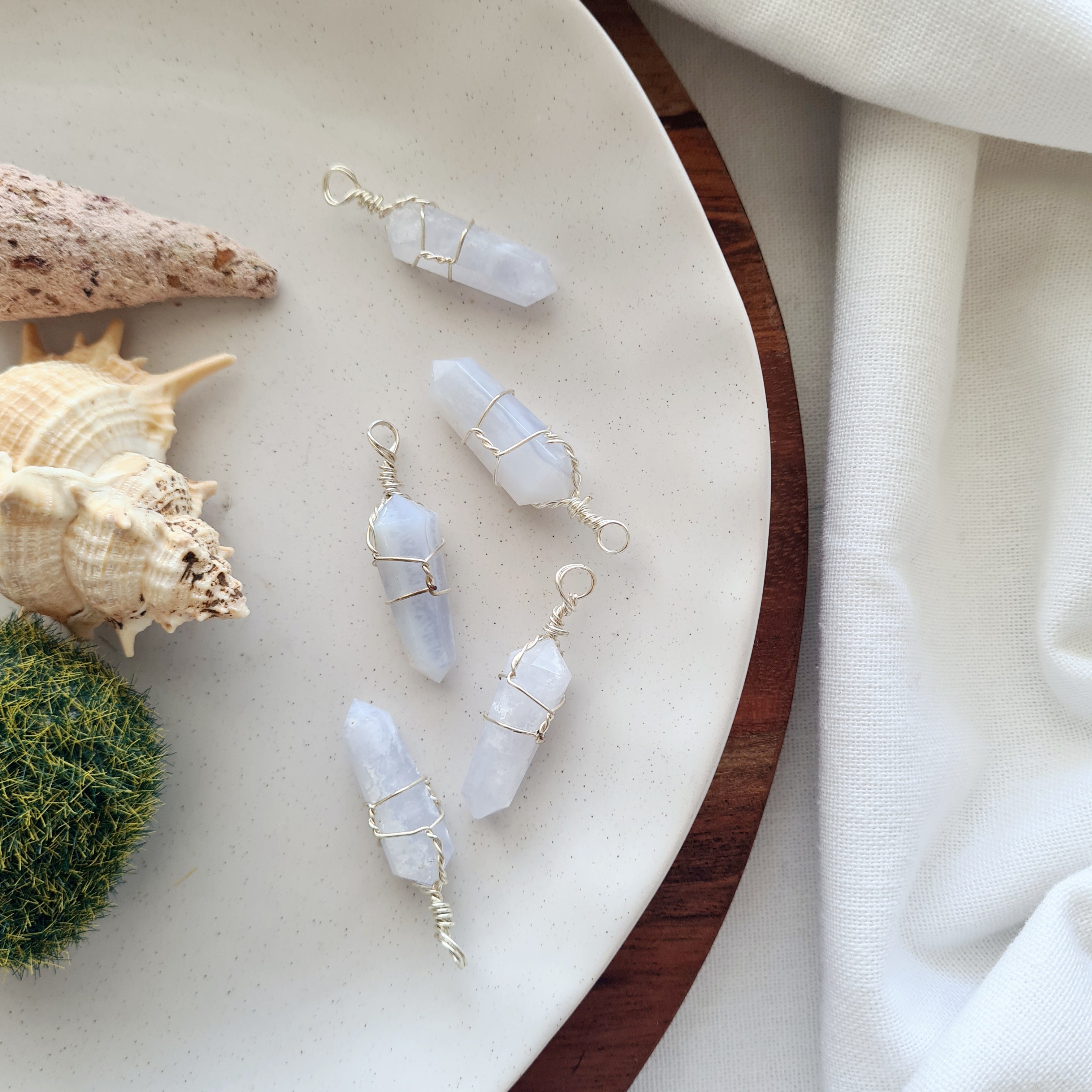 Blue Lace Agate Pendant | 1 Piece