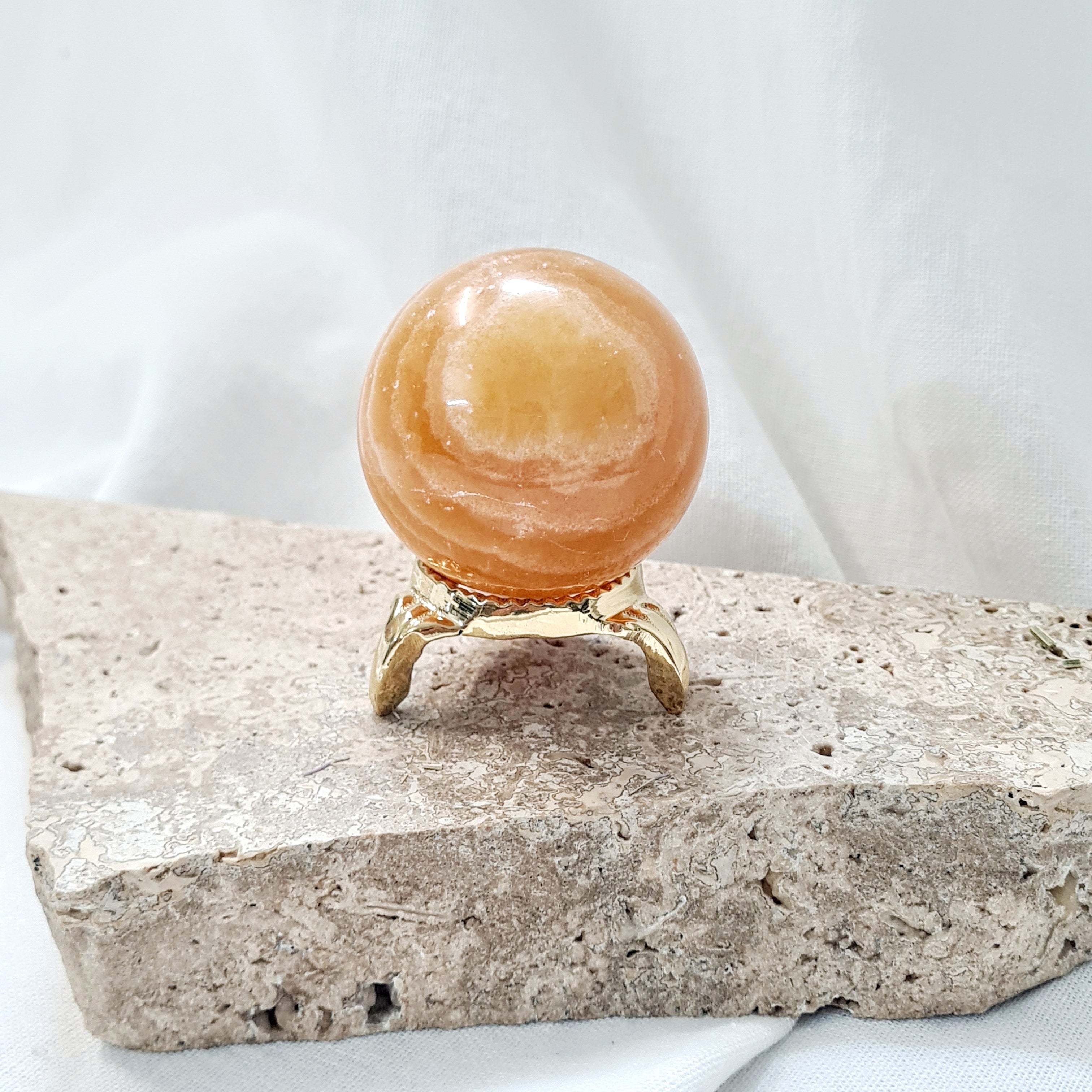 Orange Calcite 🍊 with brass stand | 165 g