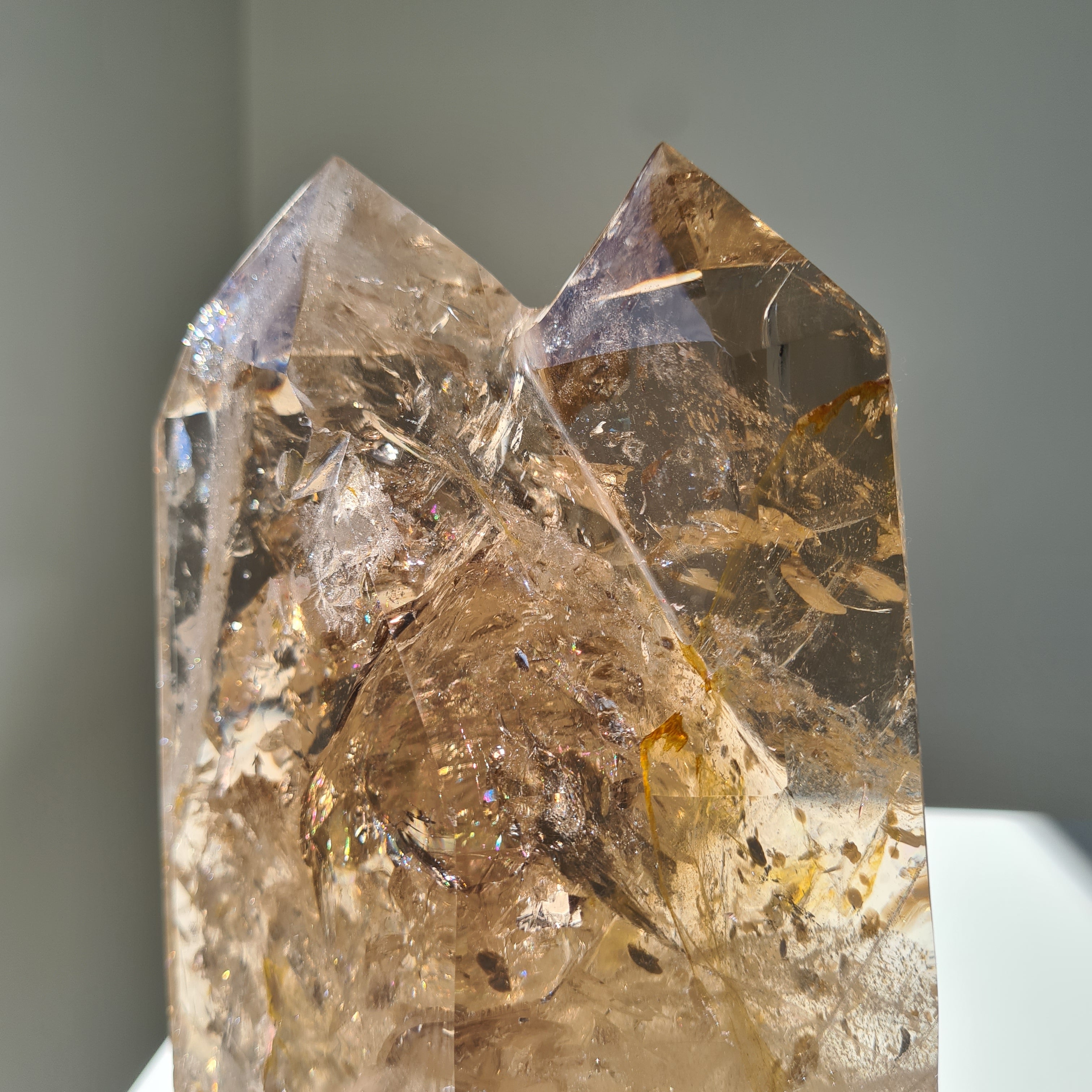 Smokey Citrine Cathedral With Stand| 1.9 kg | Appx 30 cm tall with stand