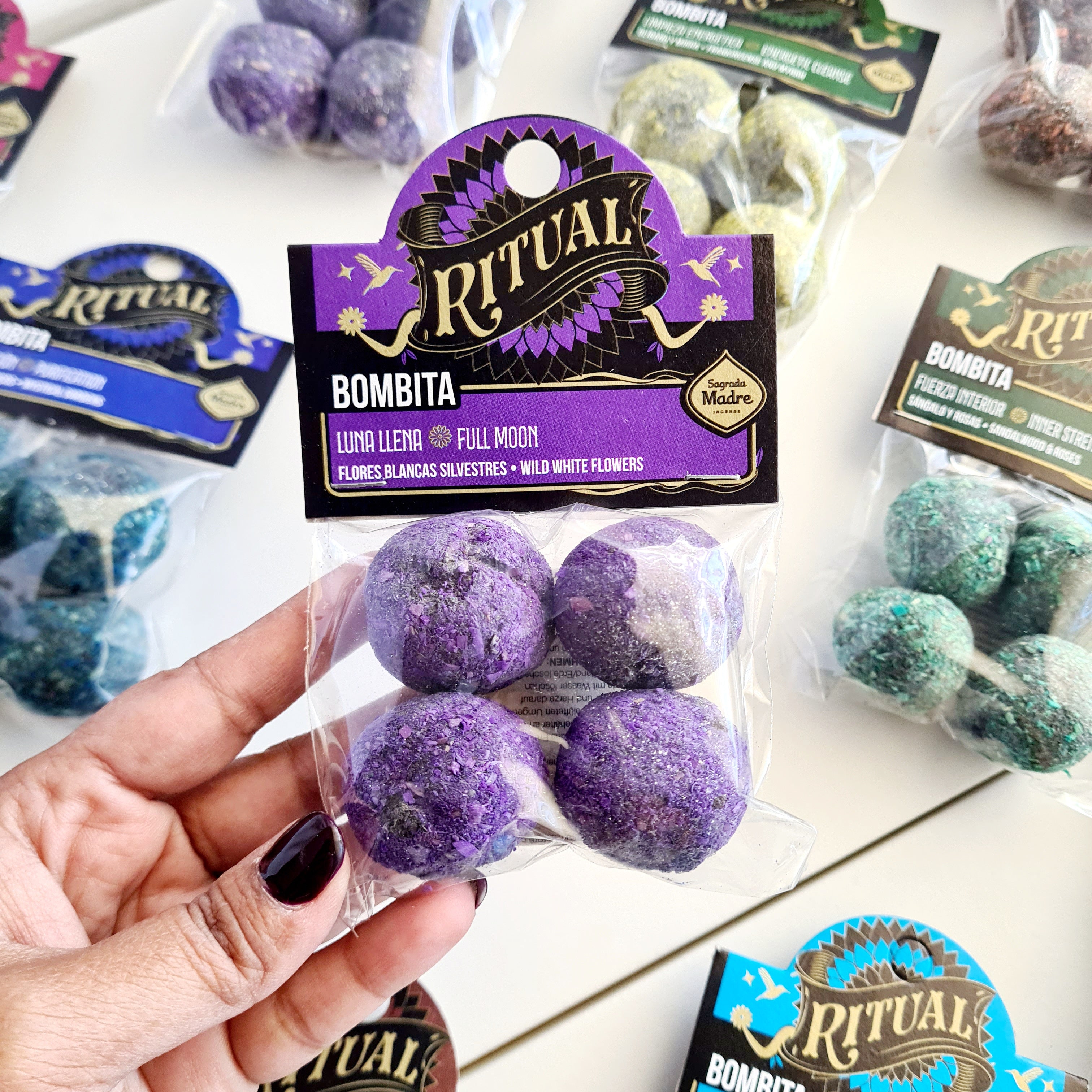 Ritual Bombita | Full Moon | Wild White Flowers | Pack of 4