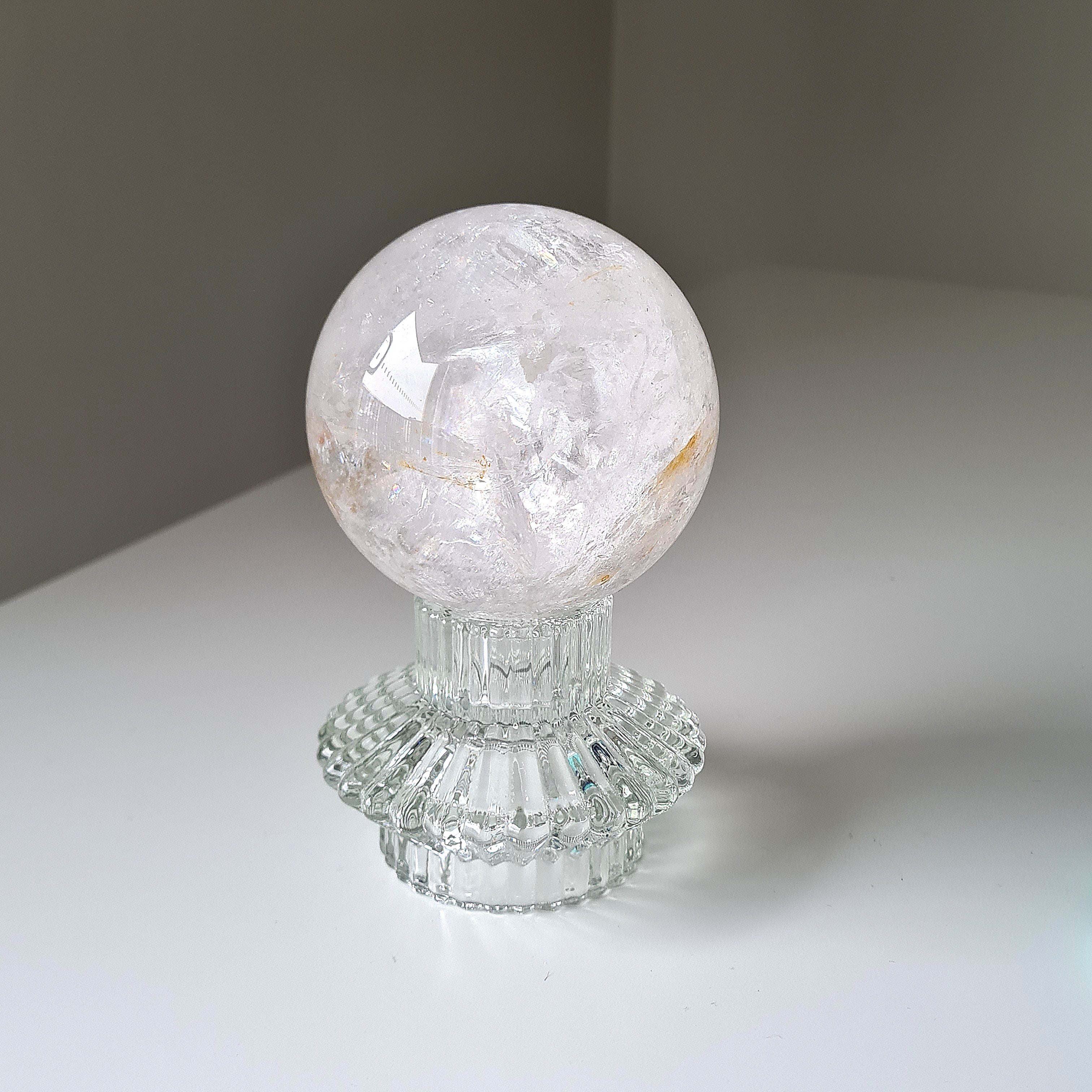 Clear Quartz Sphere With Stand | 7.4 Cm Sphere