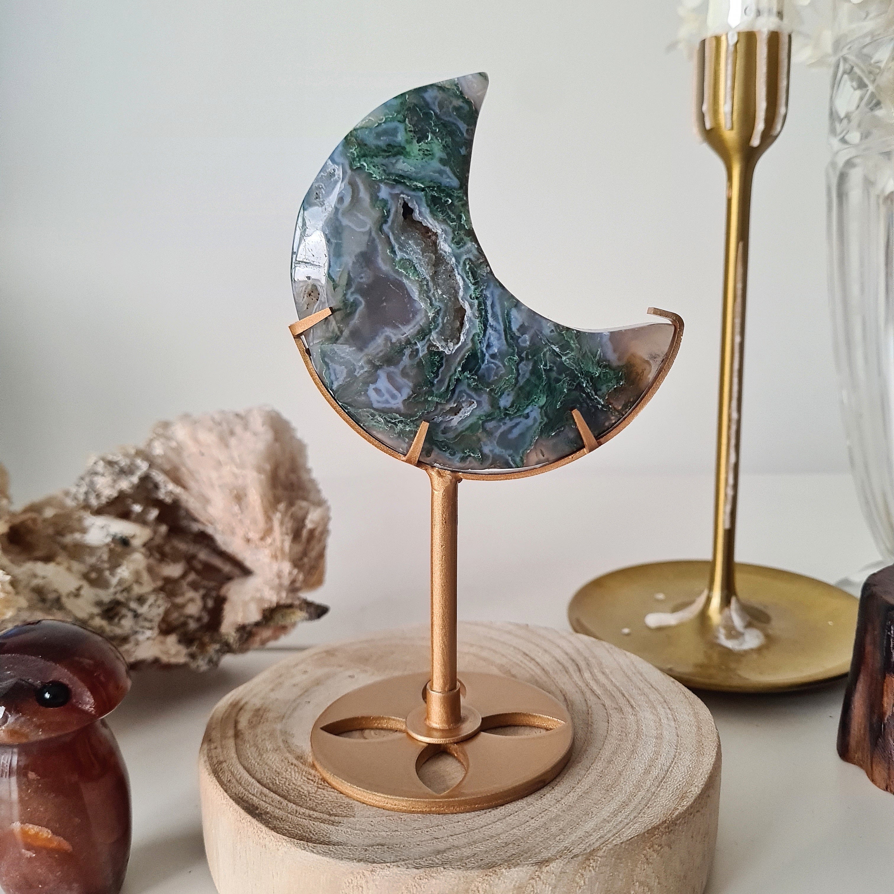 Moss Agate Luna 🌙 | 2 | 8 cm
