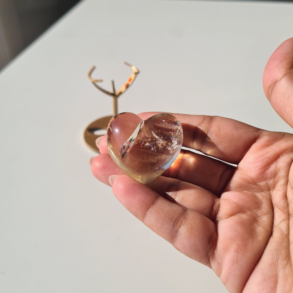 Mini Citrine Crystal Heart