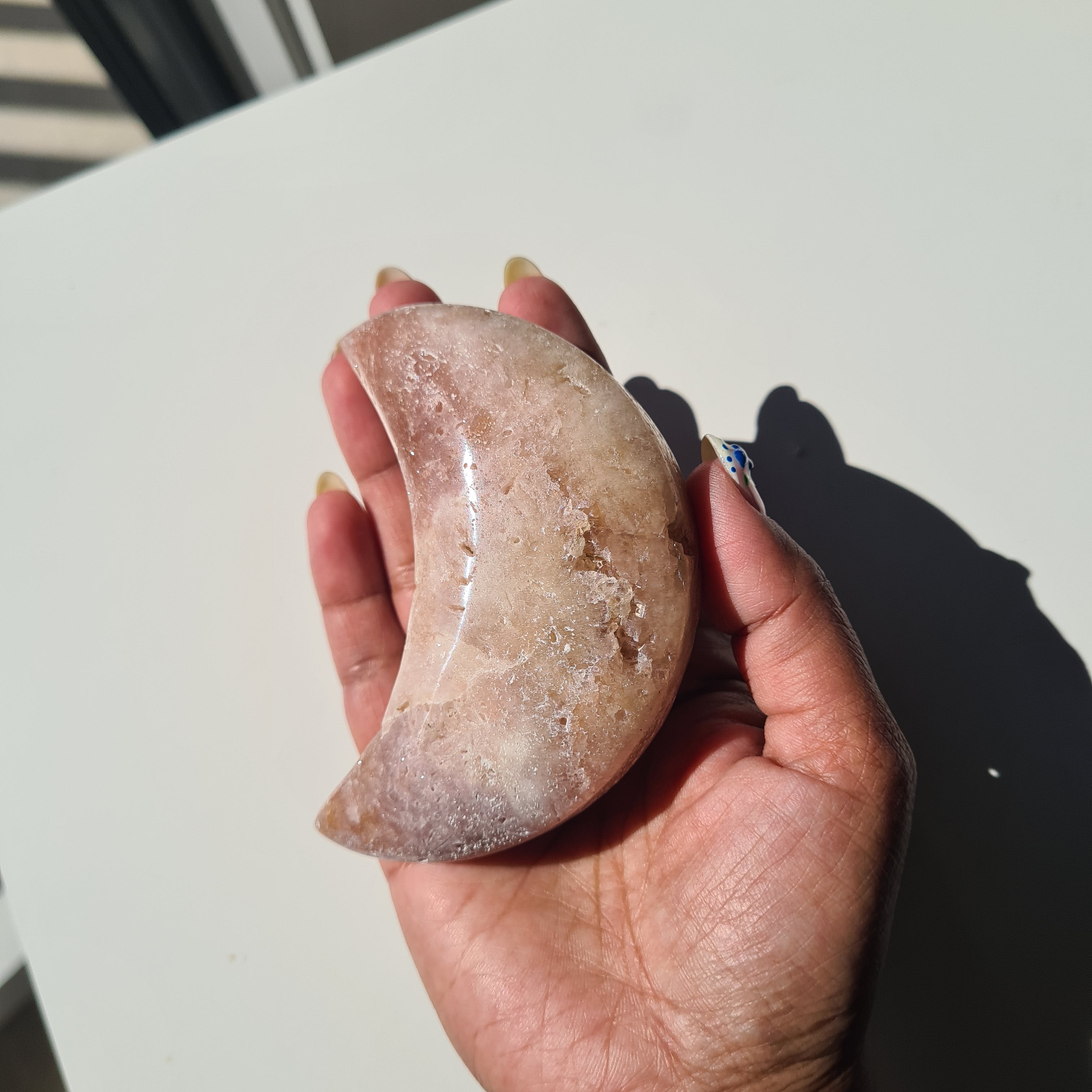 Pink Amethyst Moon 🌙 | B | Appx 8.5 cm