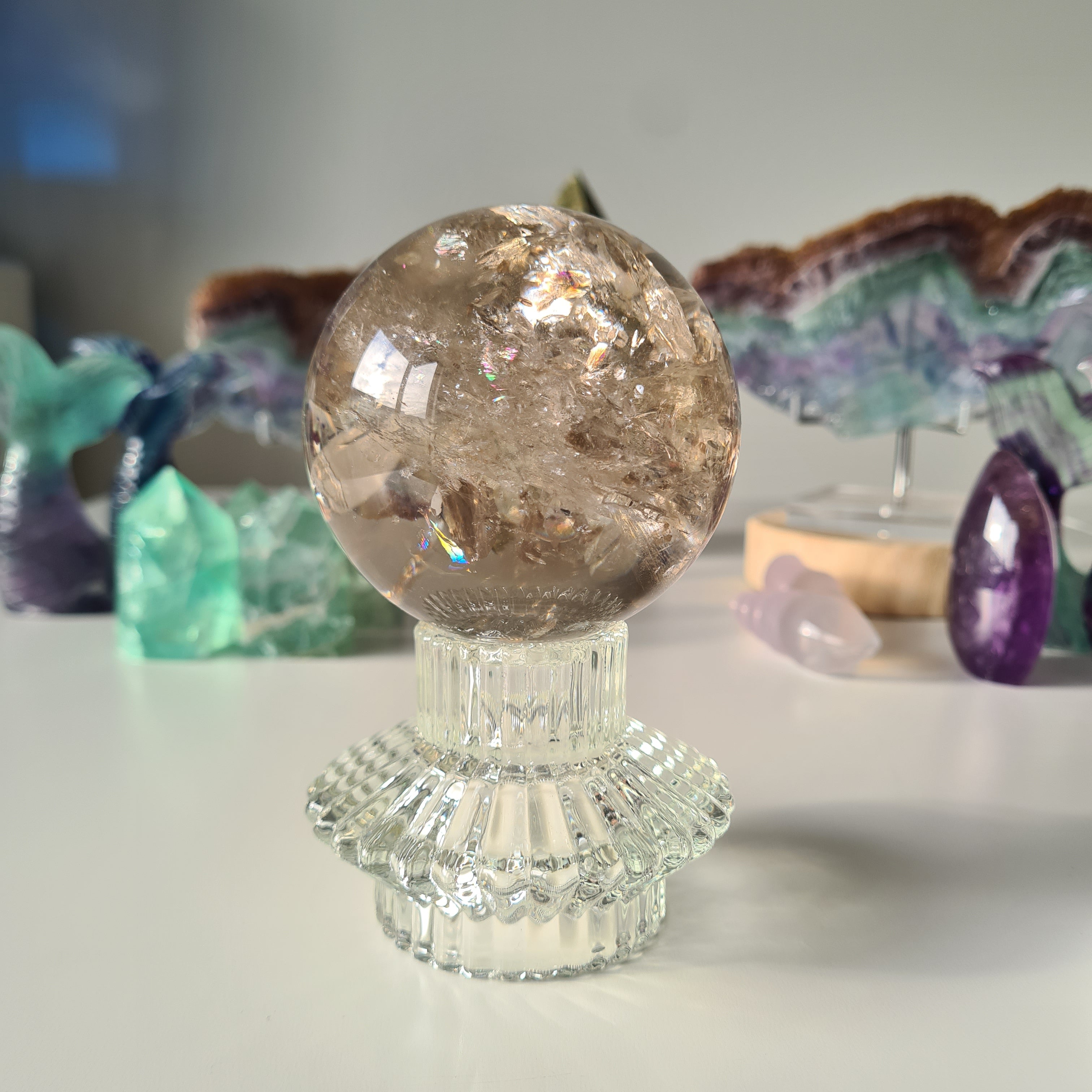 Smokey Citrine Sphere with stand | 600 | 1B