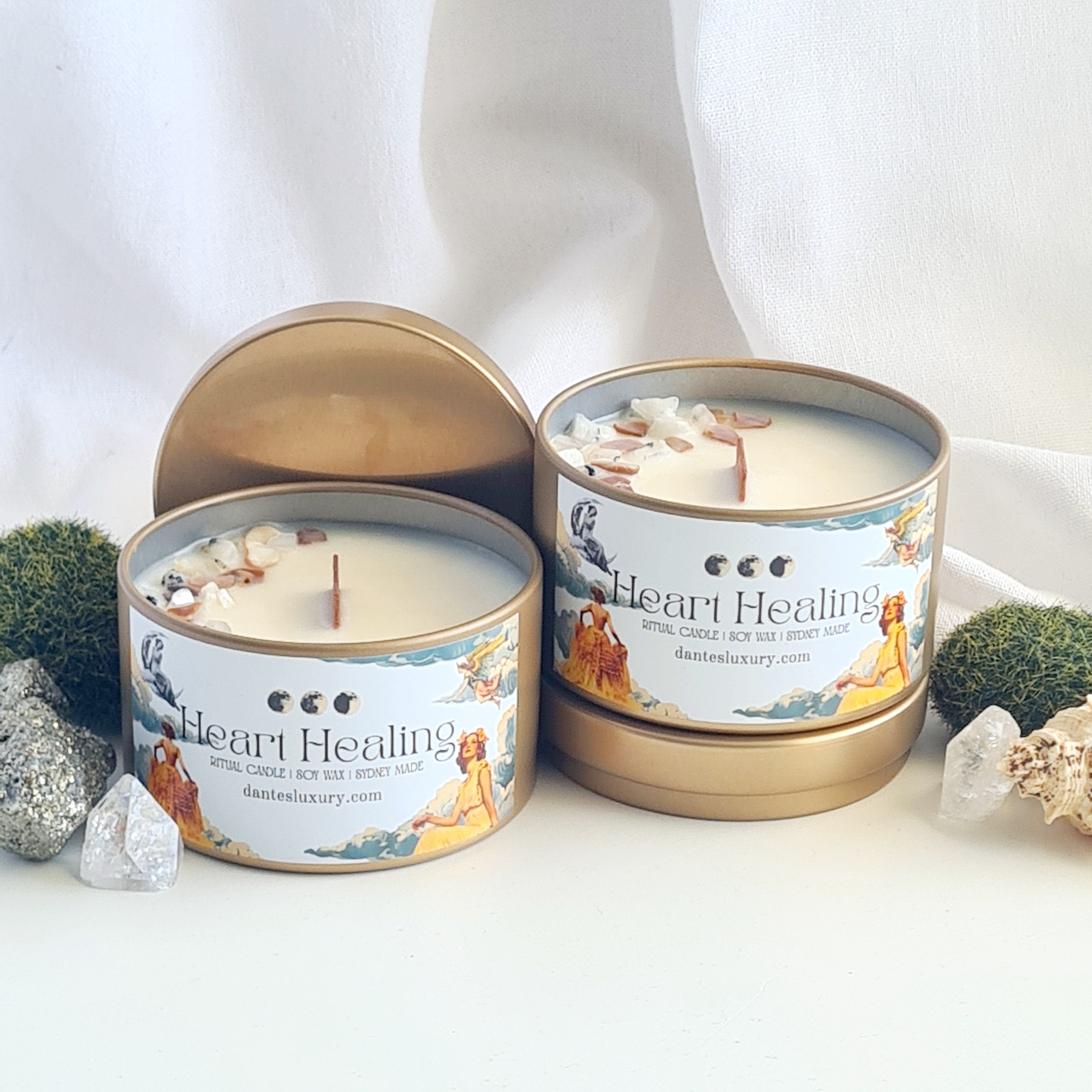 Heart Healing Crystal Candle | Energy of Love & Harmony | 1 Candle