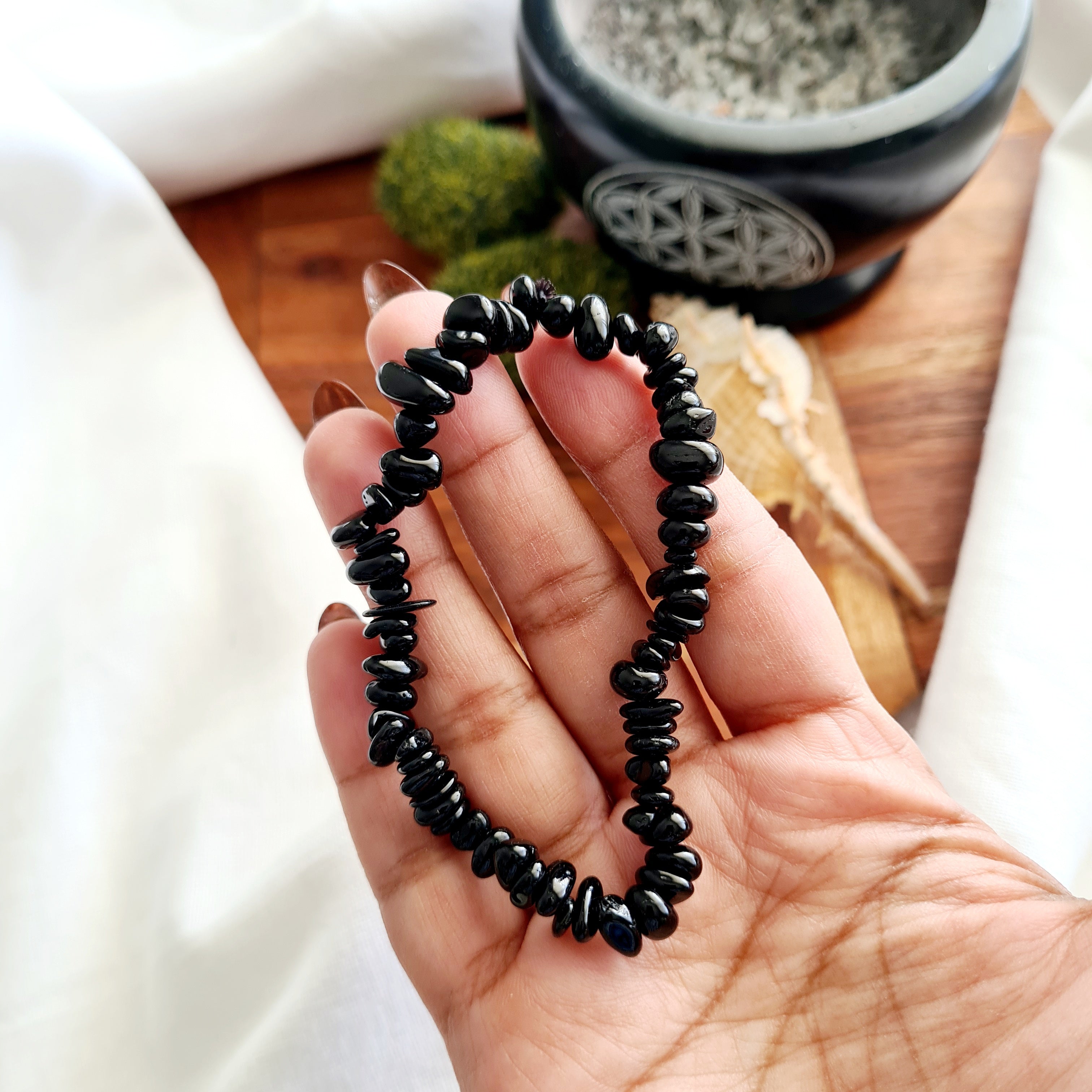 Tourmaline Crystal Chips Bracelet | 1 Piece