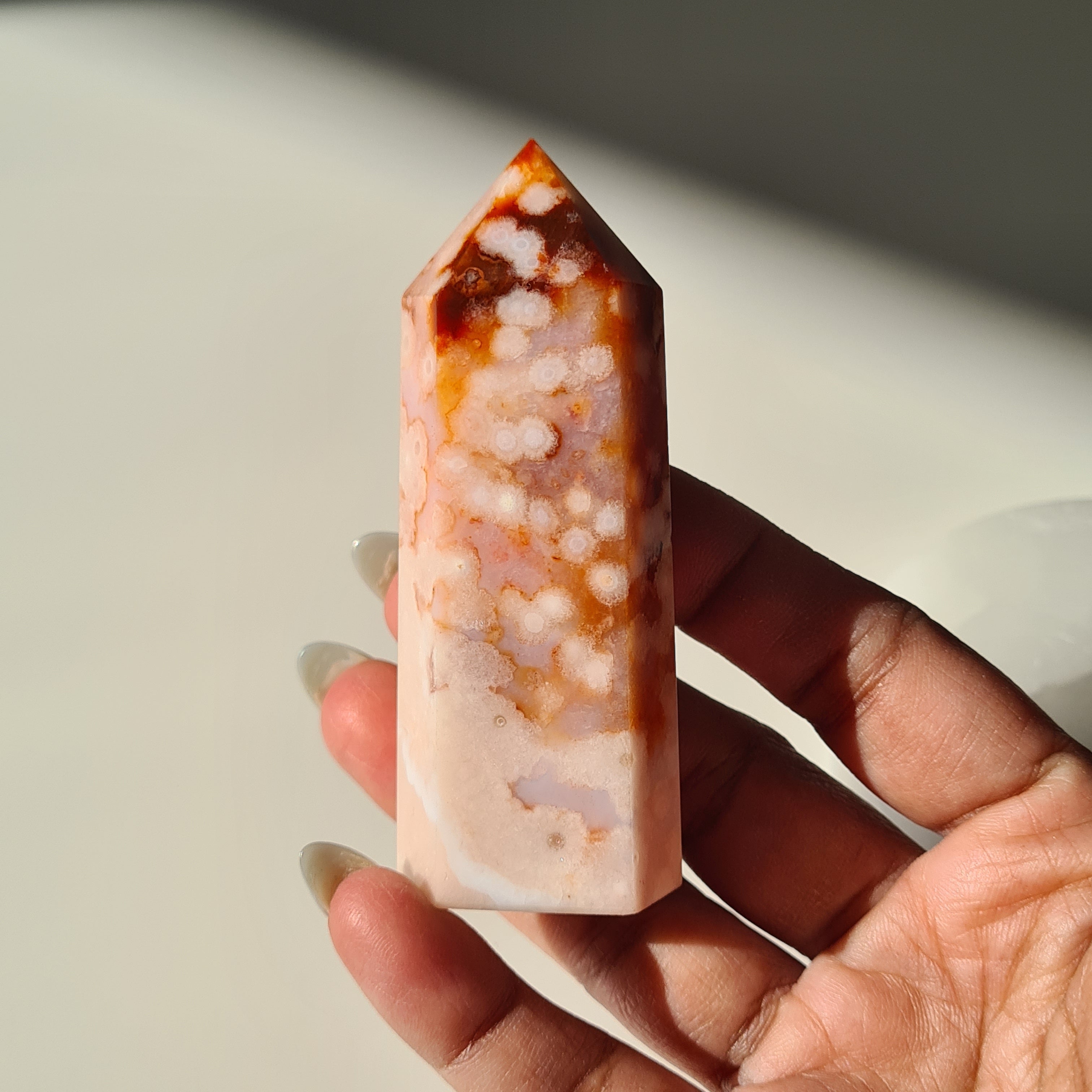Flower Agate Point | A  | 7 cm tall