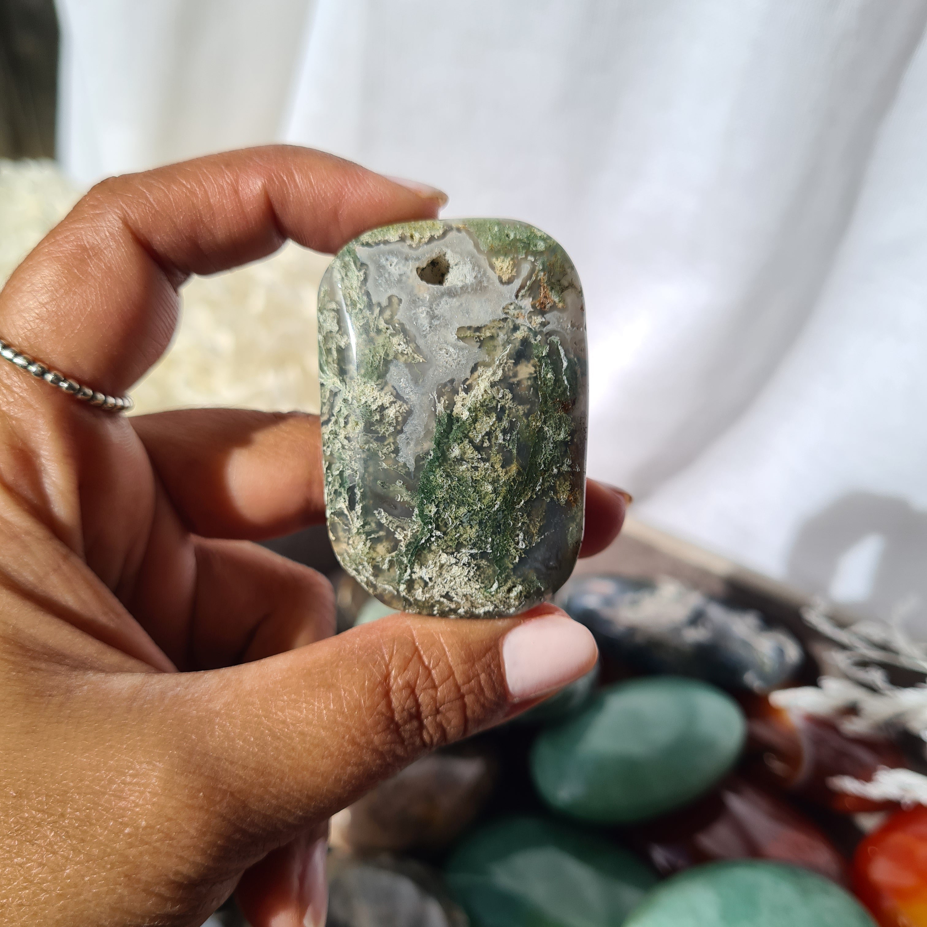 Moss Agate | Palm Stone