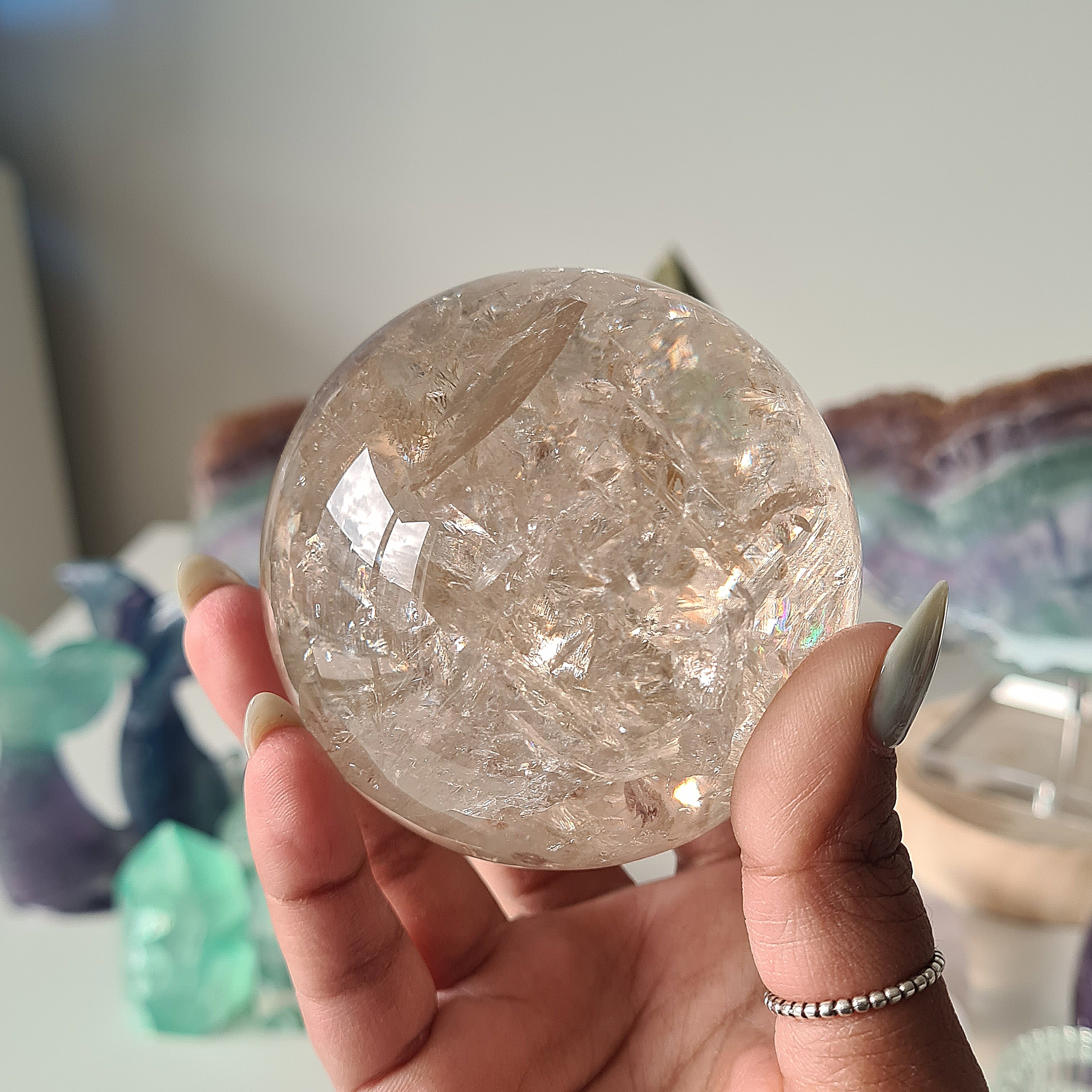 Smokey Citrine Sphere with stand | 490g | 1A