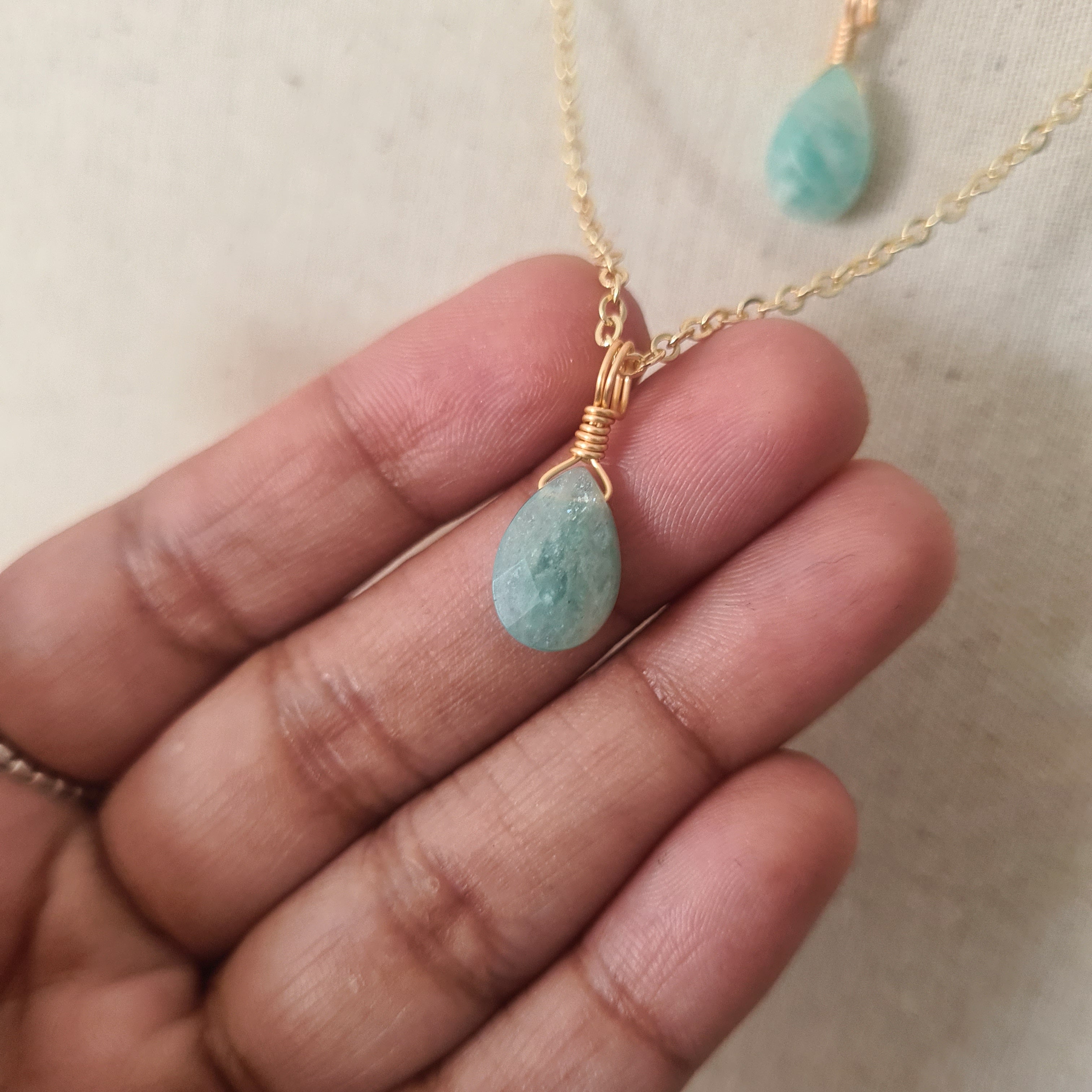 'Amazonite' Necklace ~ Manifestation (Gold)