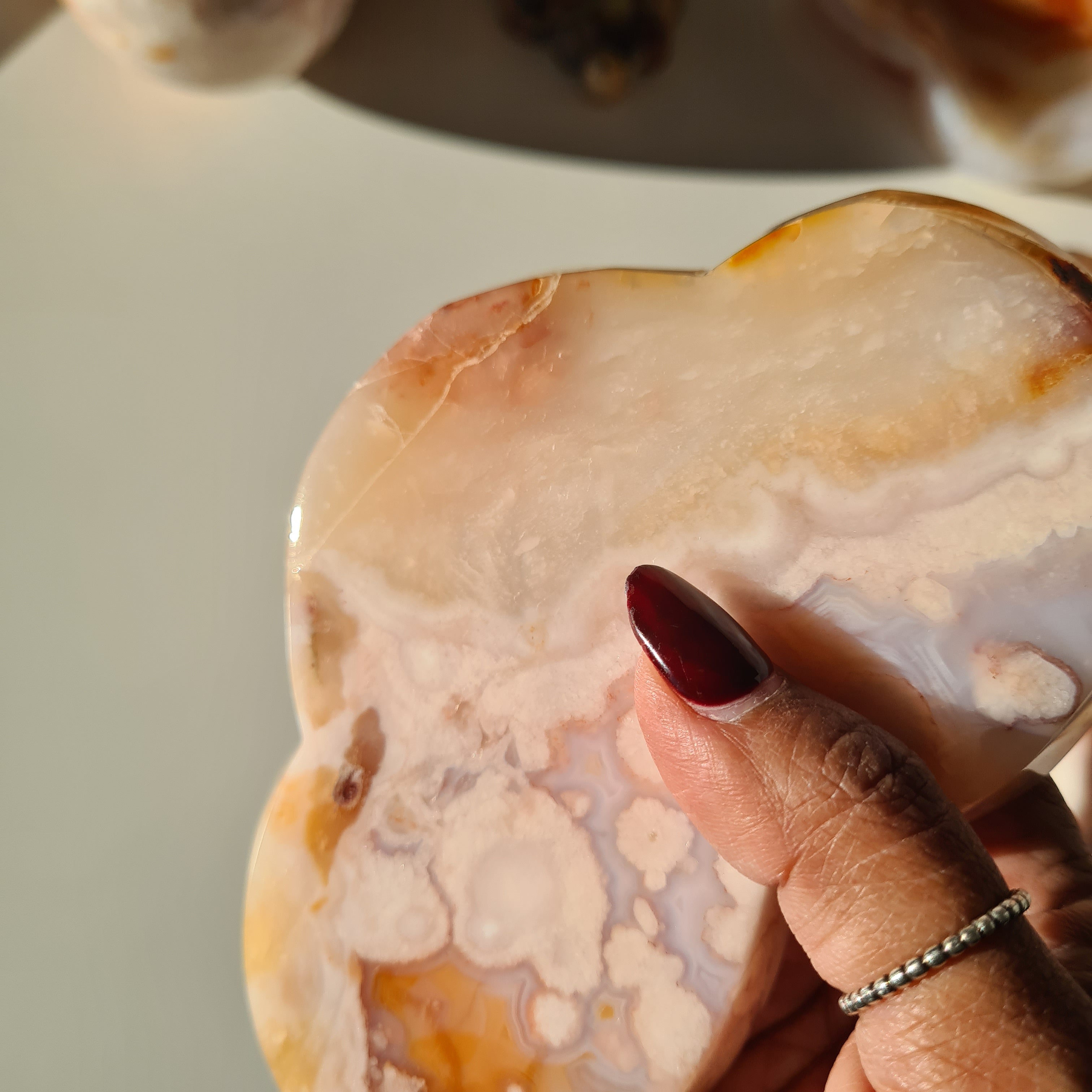 Carnelian Flower Agate Bowl | E | 13.5 cm