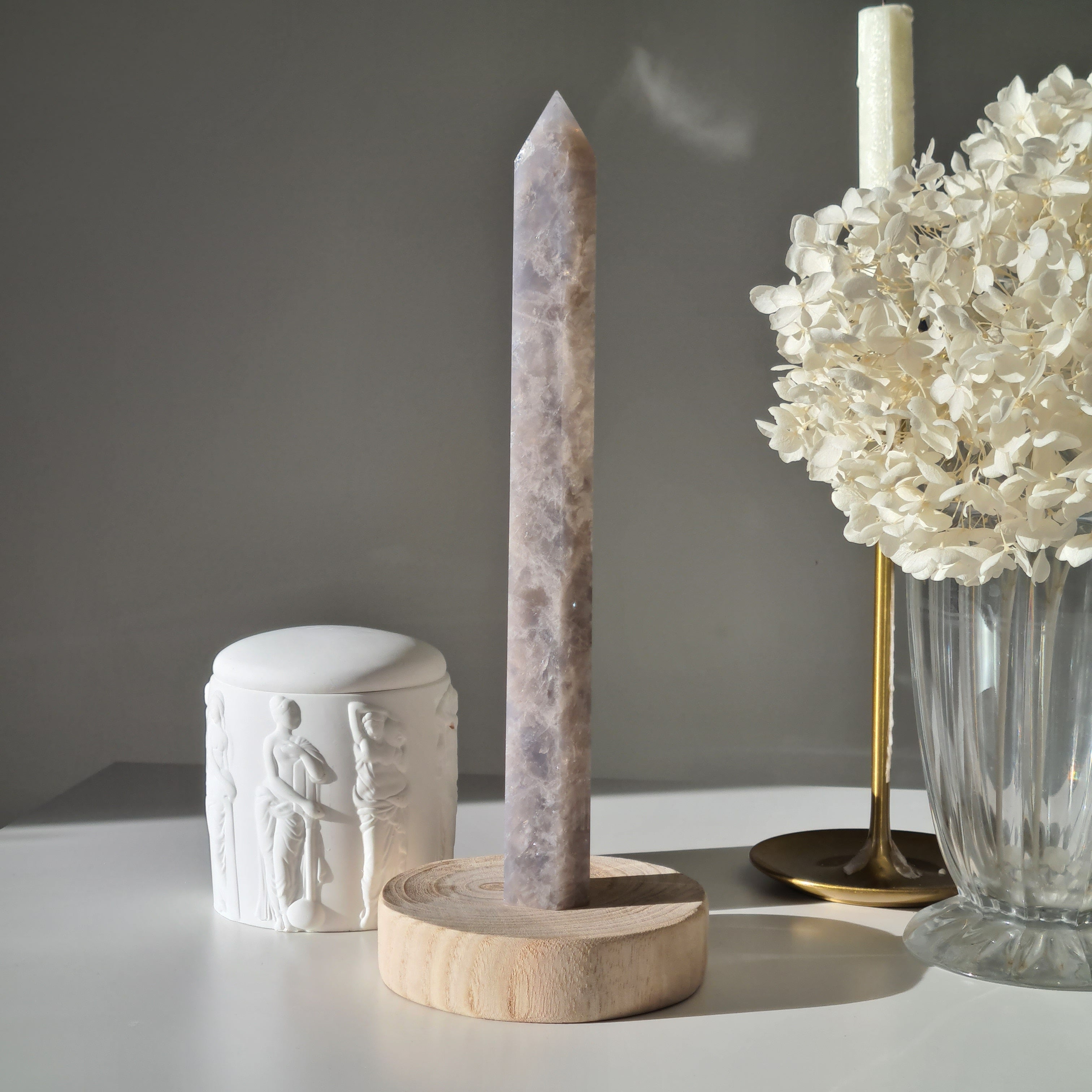 Blue Rose Quartz Tower | B | 640 g