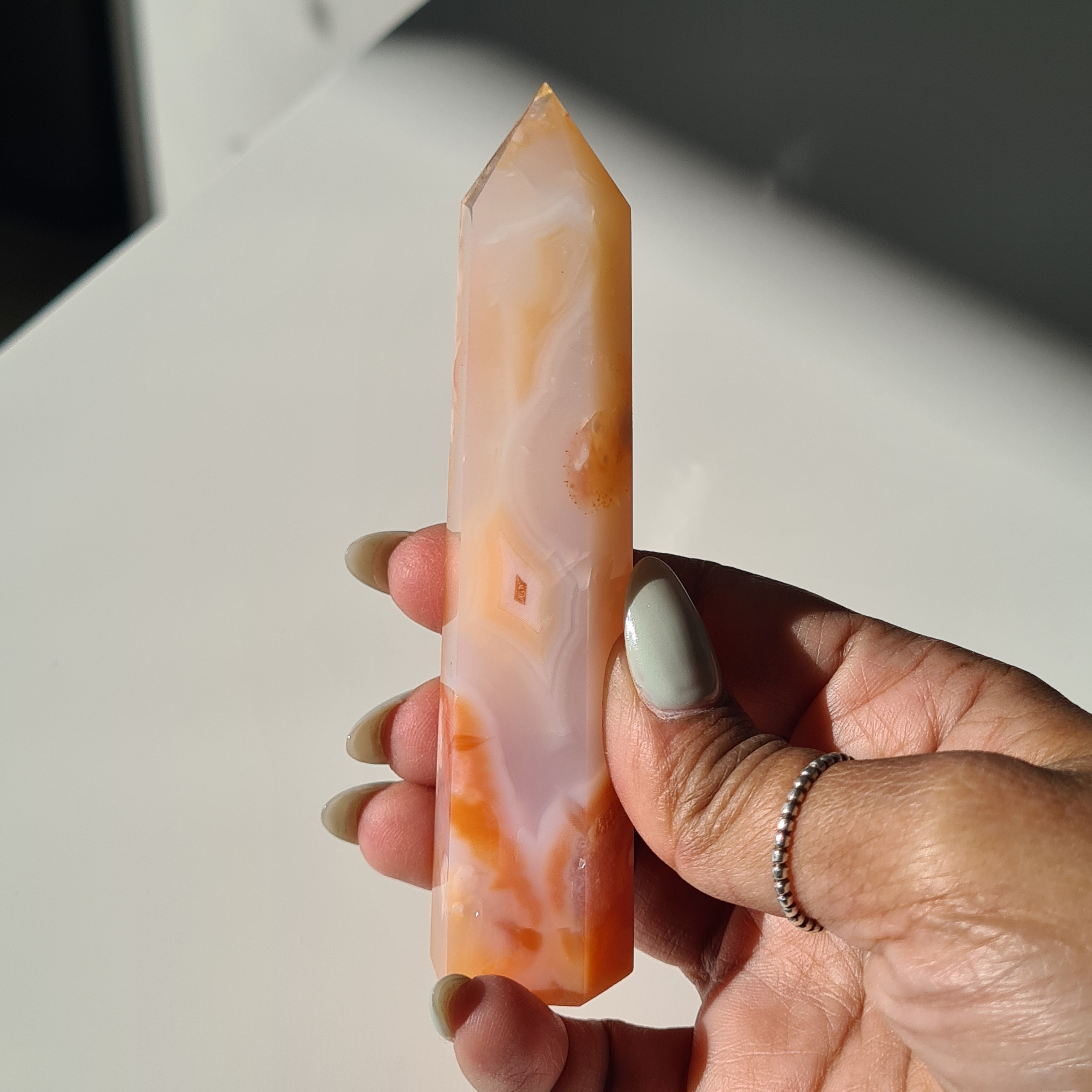 Flower Agate Point | G | 10.3 cm tall