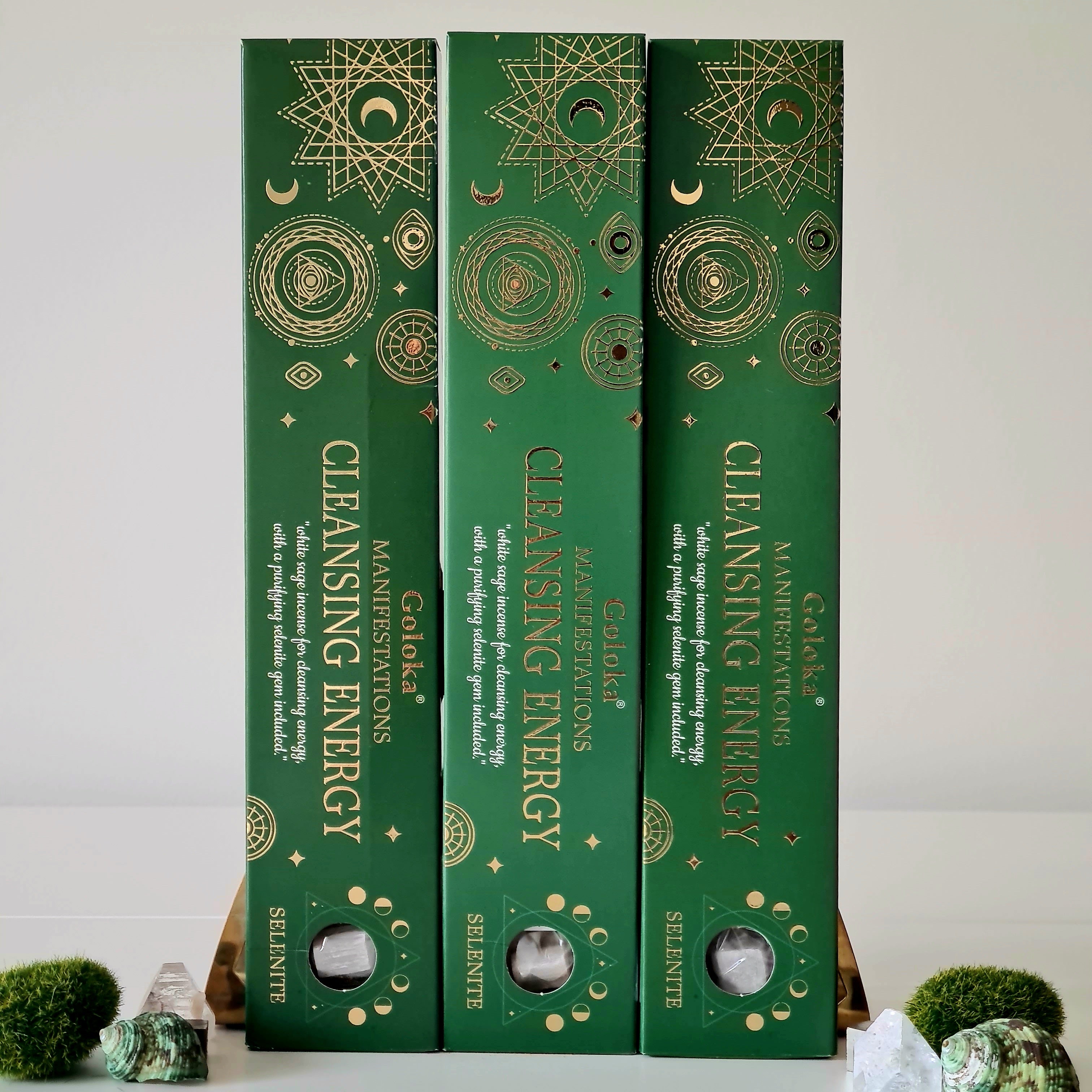 Cleansing Energy Incense
with Selenite Tumble