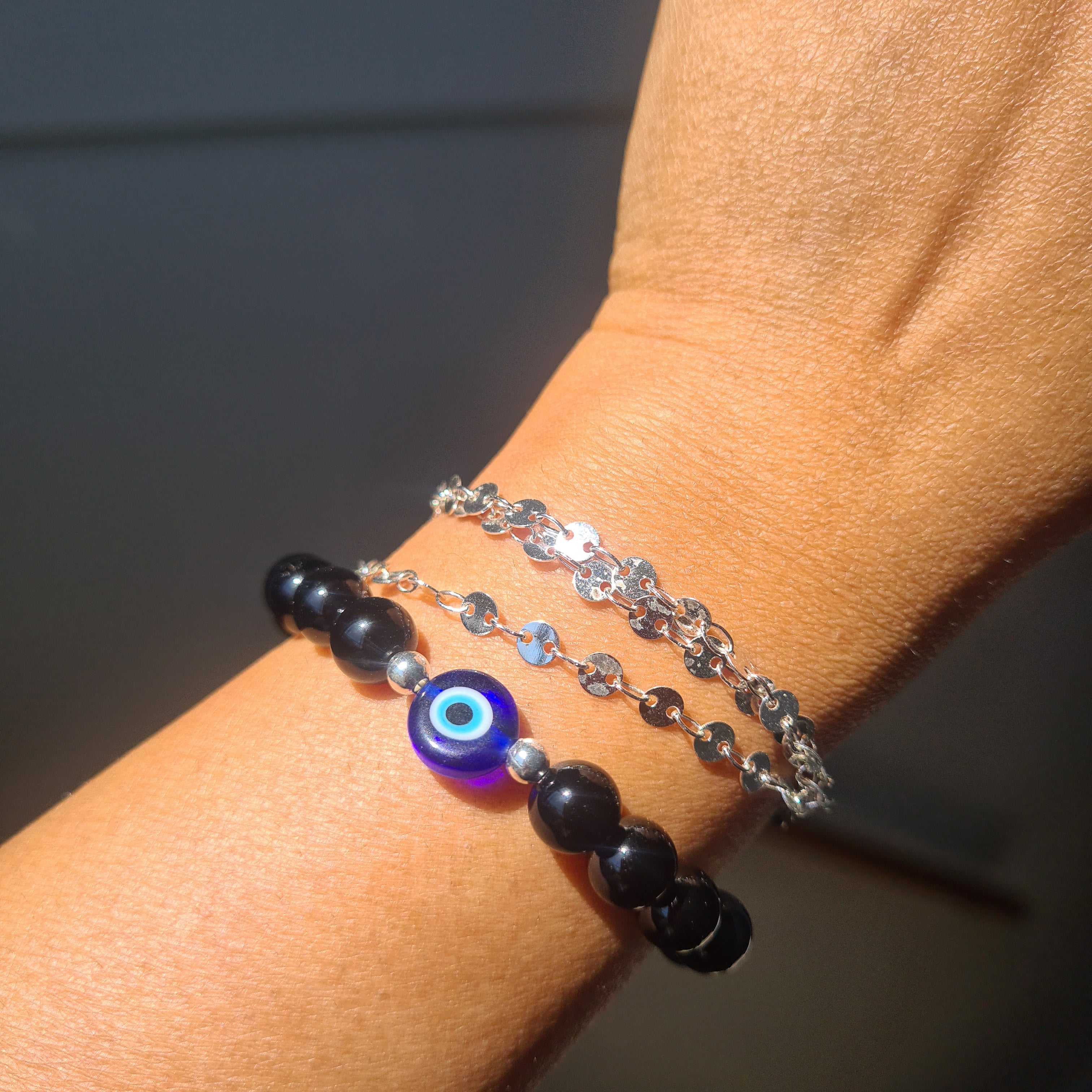 Black Onyx 'Evil Eye' Bracelet