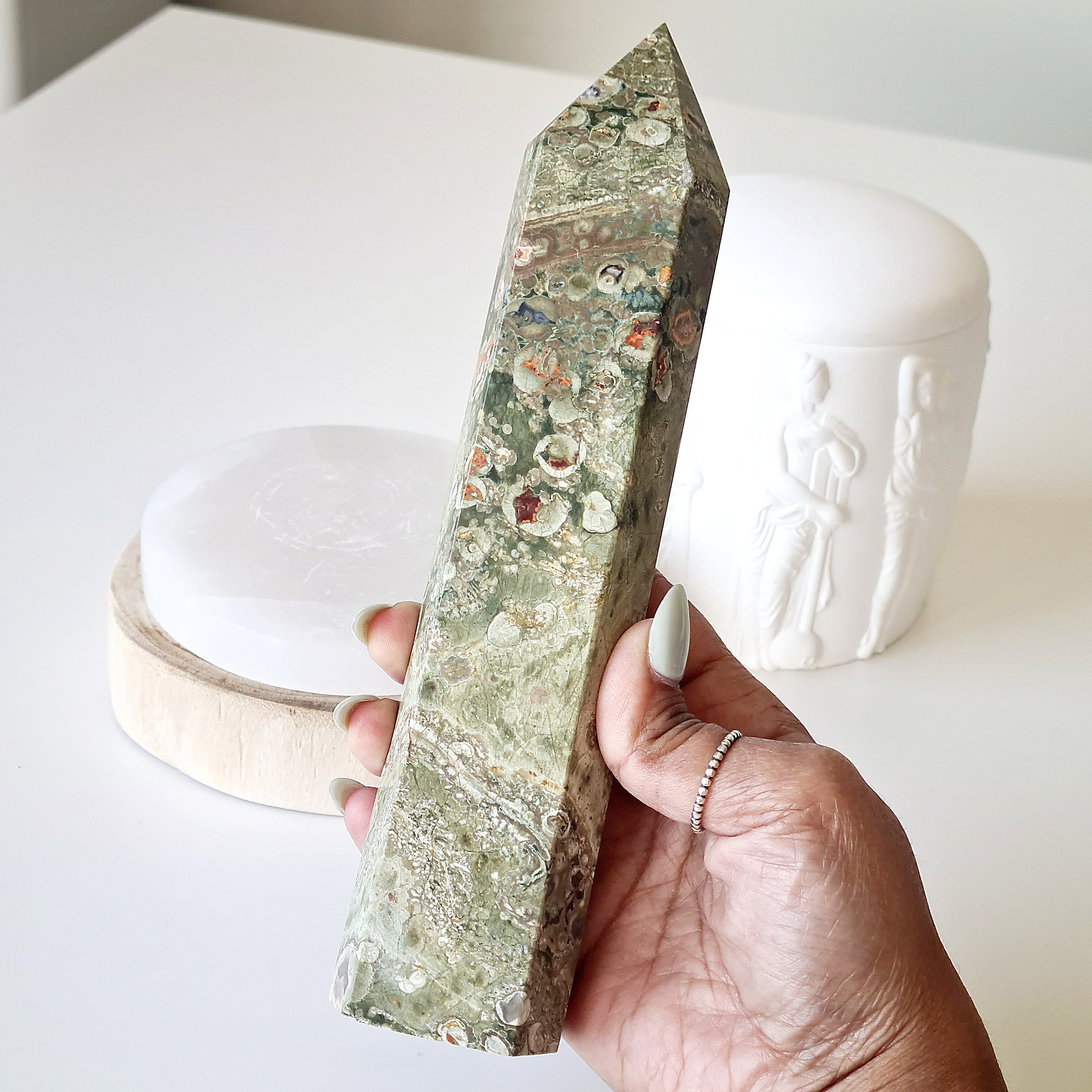Rainforest Jasper | D | 19 cm | Uneven bottom