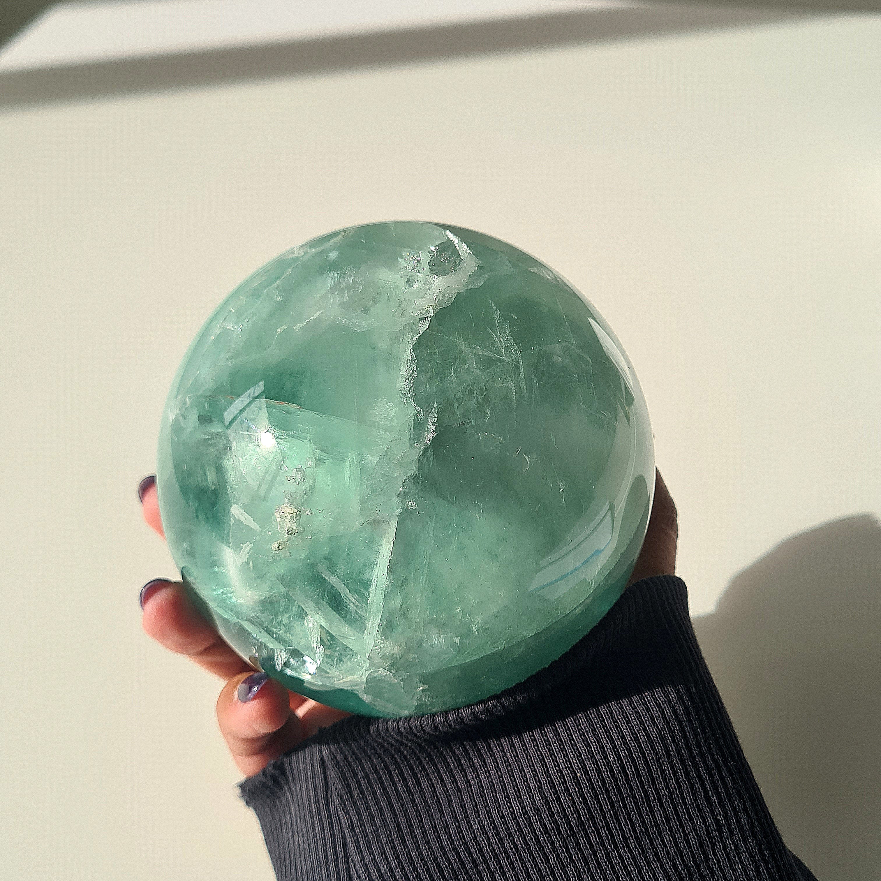 Fairy Dream Frozen Lake Fluorite Sphere | Appx 1.7 kg
