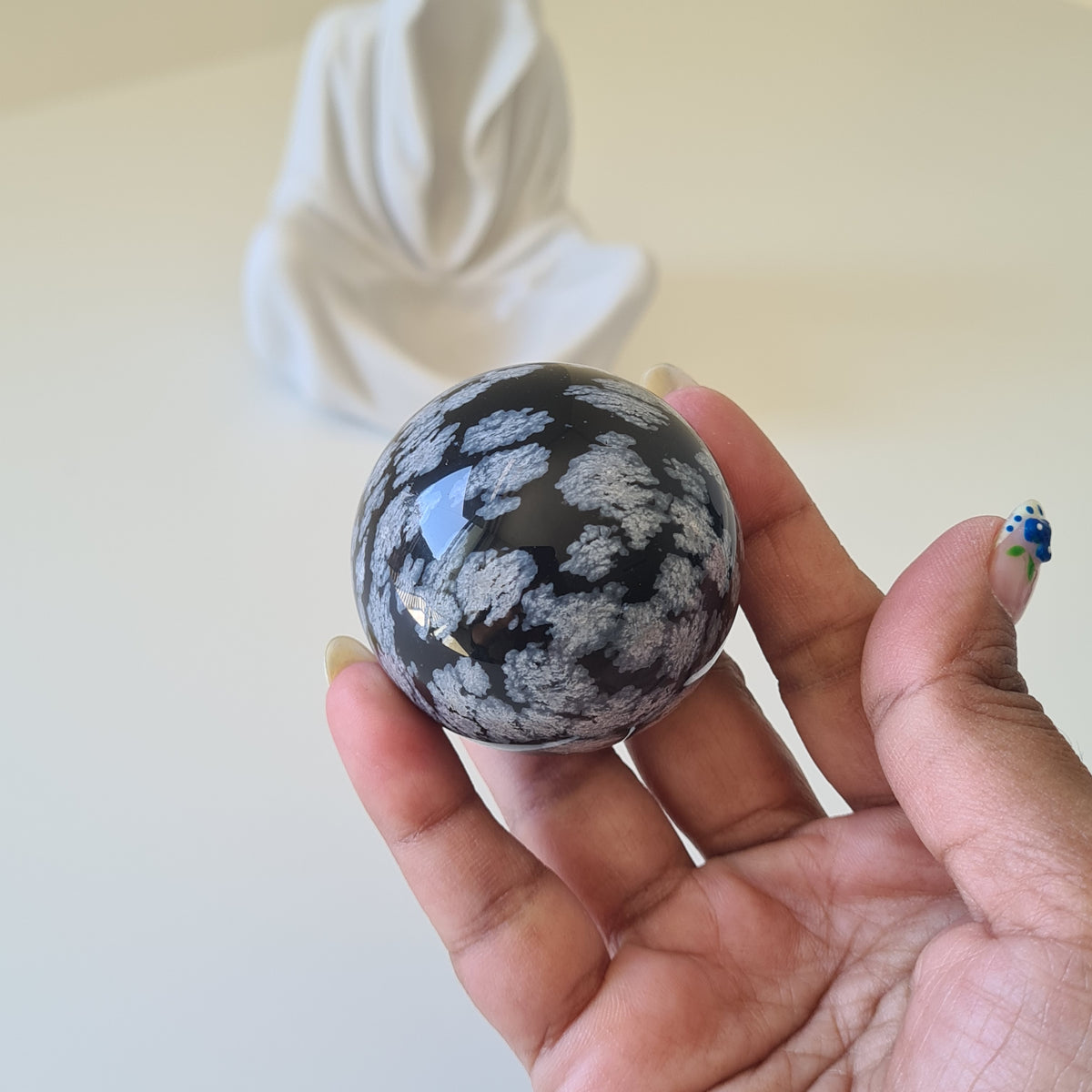 Gate Keeper with Snowflake Obsidian Sphere