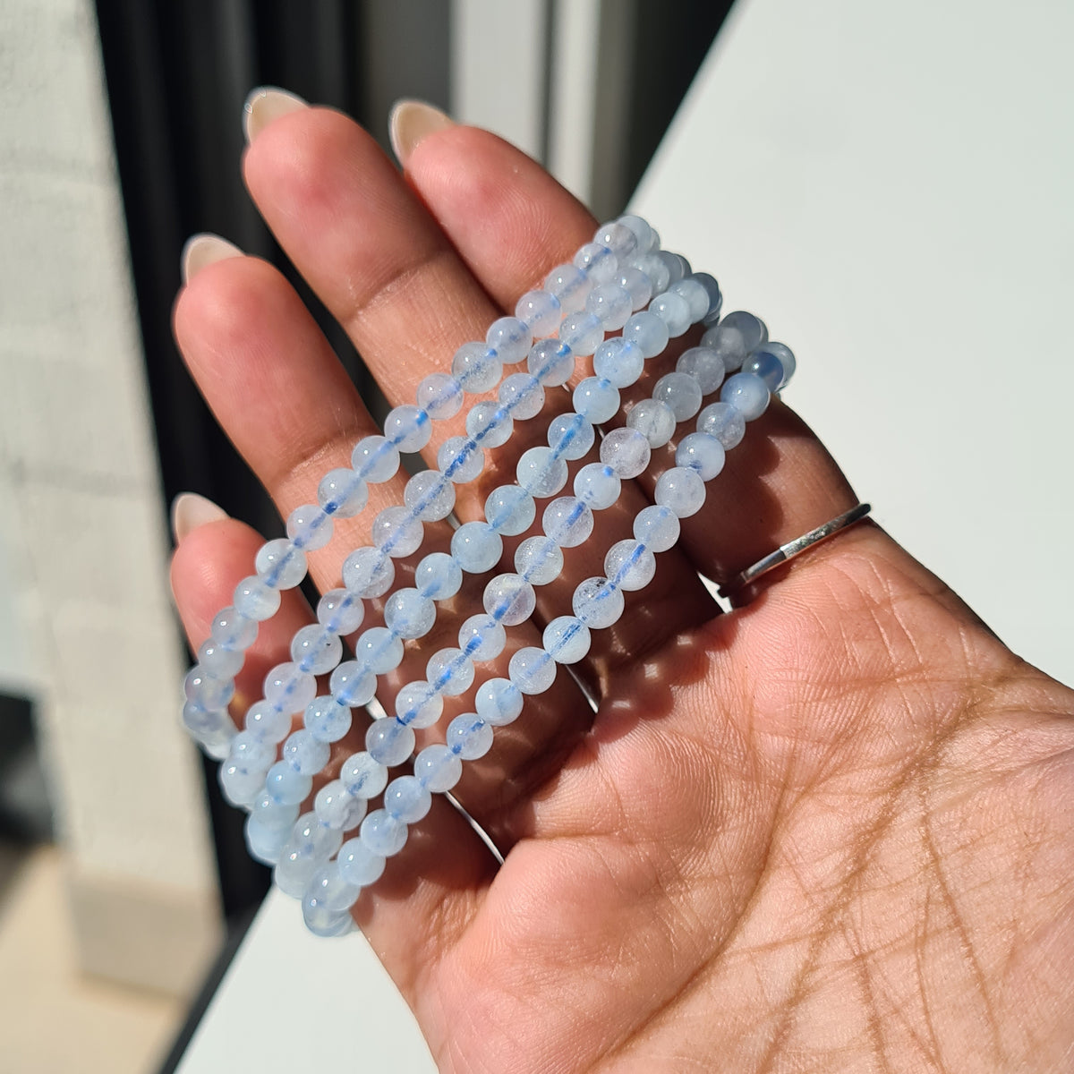 Aquamarine Crystal Beaded Bracelet | 1 Piece