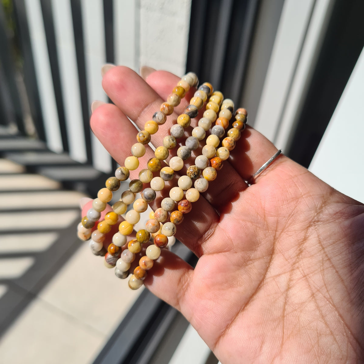 Crazy Lace Agate crystal beaded bracelet | 1 piece