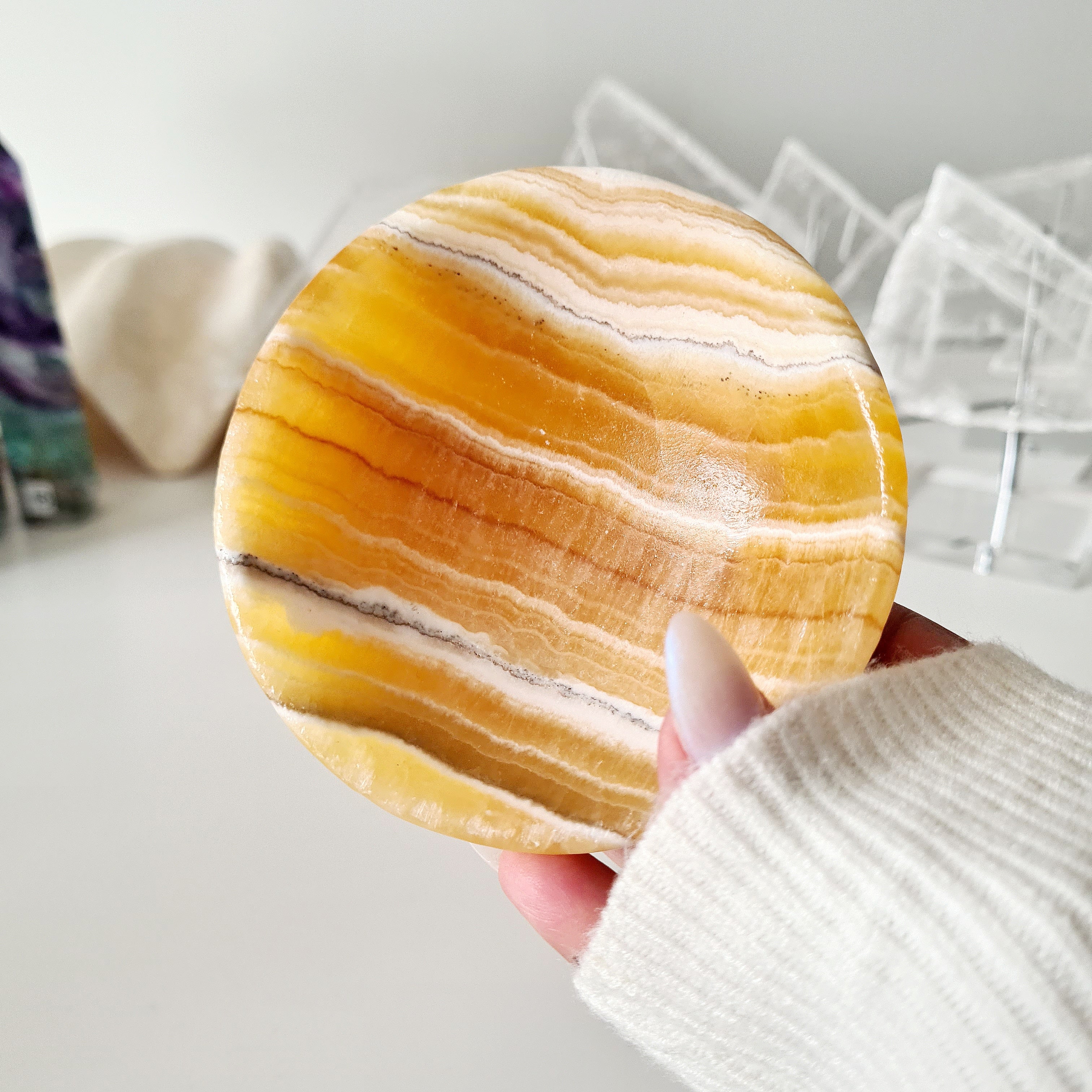 Orange Calcite Crystal Bowl | 285 g