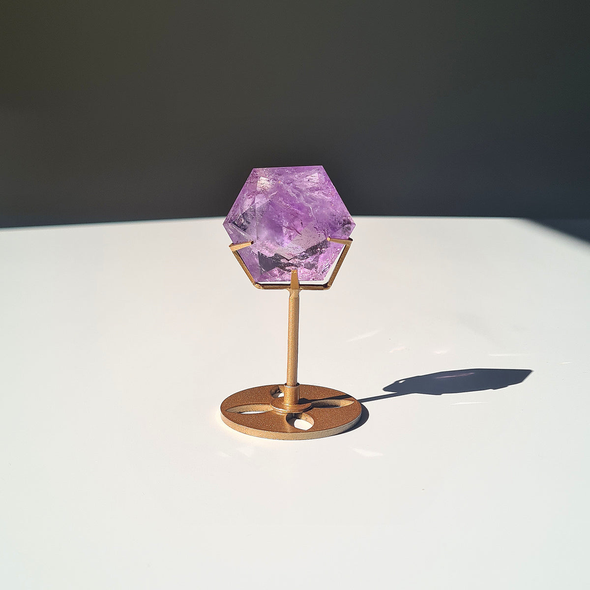 Amethyst Crystal Hexagon on stand | 3.9 cm Crystal