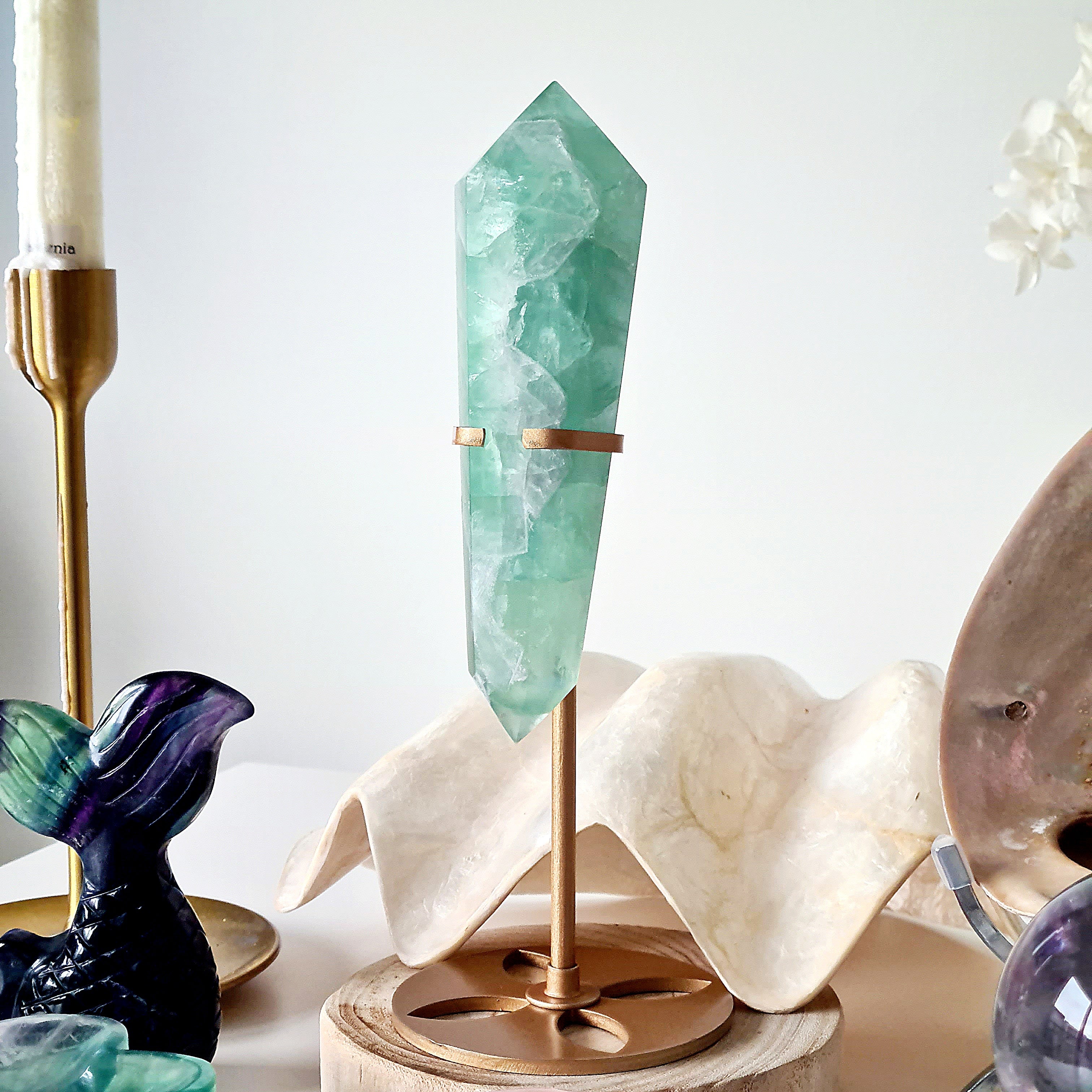 Fluorite DT with stand | D | 334 g | 14 cm