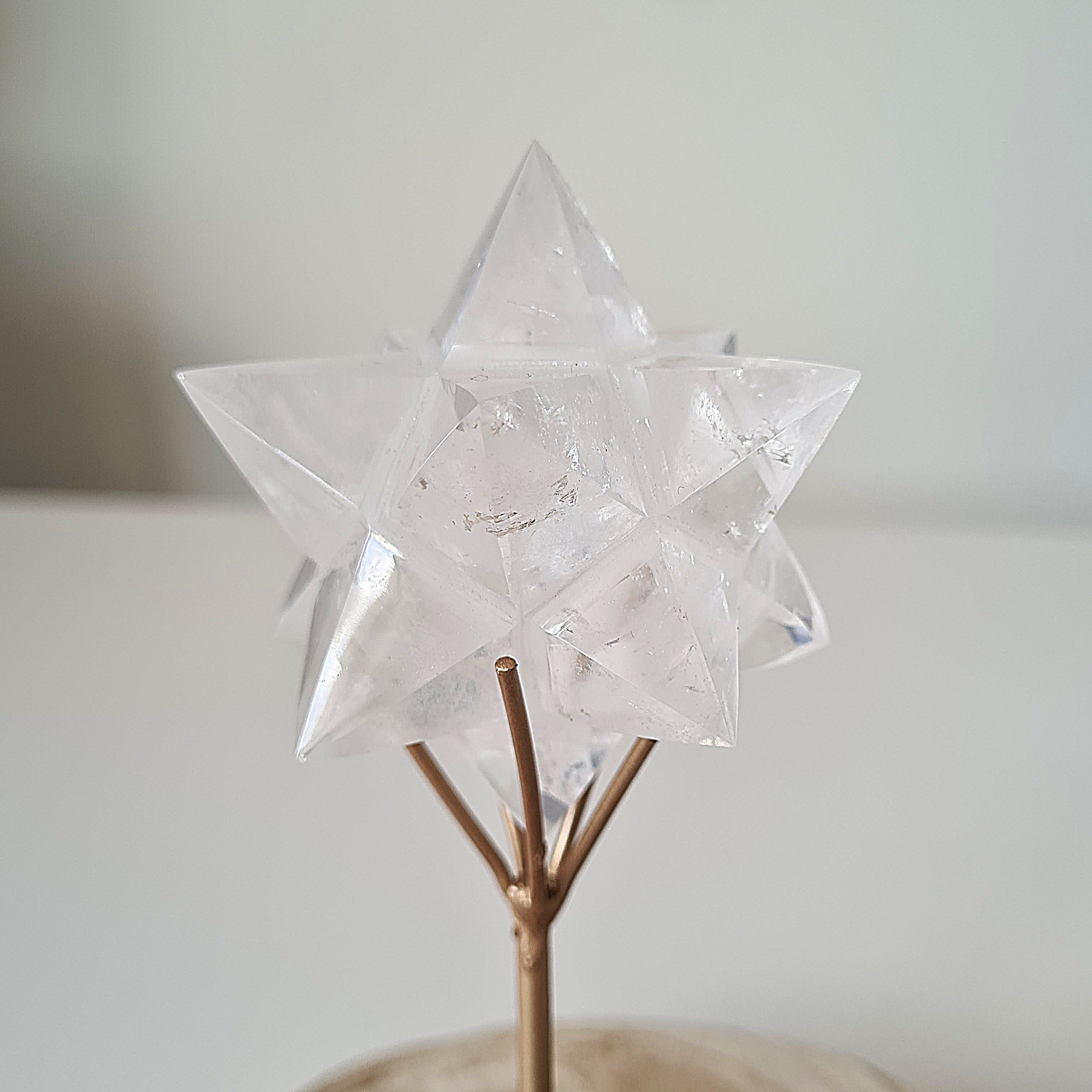 Clear Quartz Merkabah with stand  | B