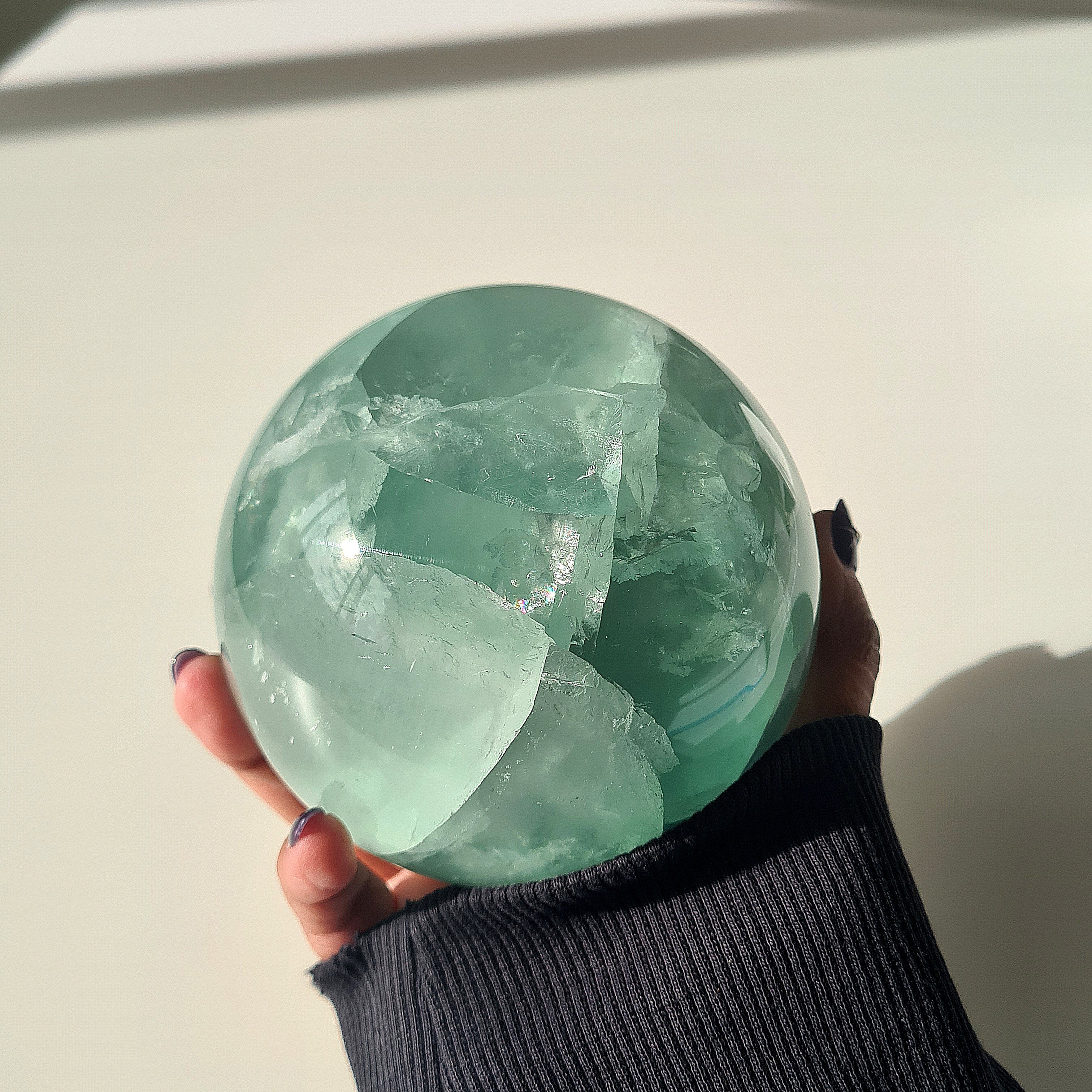 Fairy Dream Frozen Lake Fluorite Sphere | Appx 1.7 kg