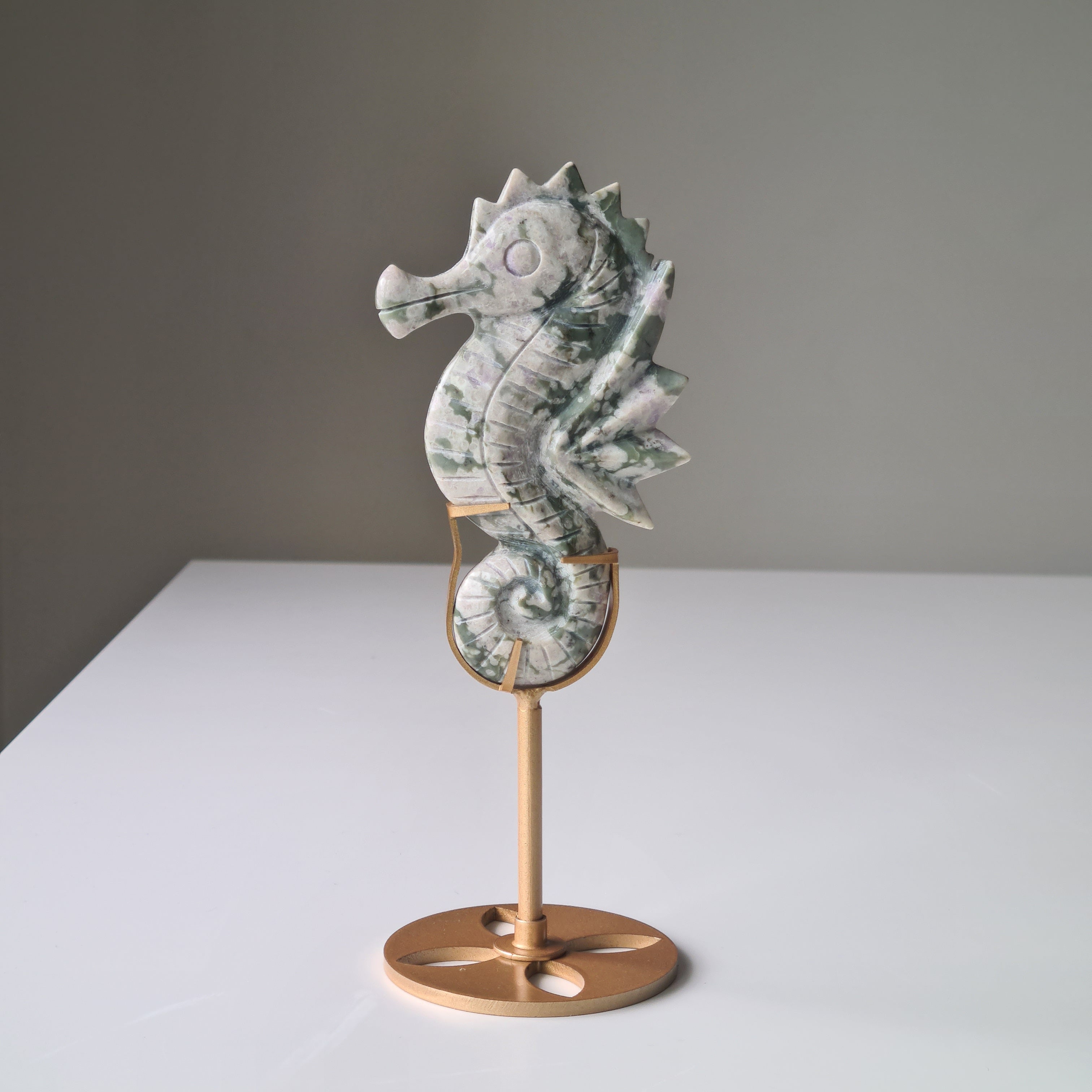 Sea Horse On Stand | Peace Jade Crystal | A
