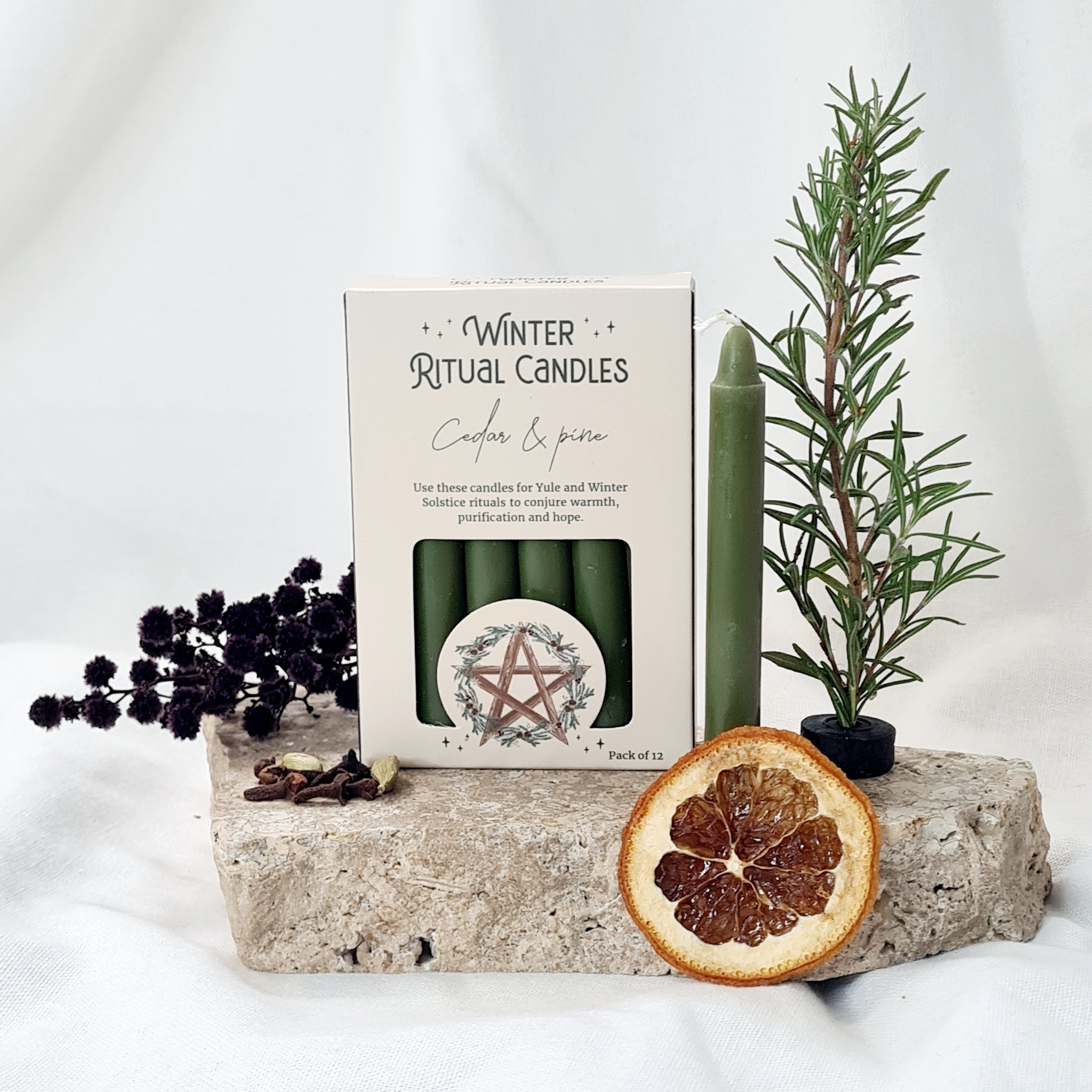 Winter Ritual Candles | Cedar & Pine | (12 Pack)