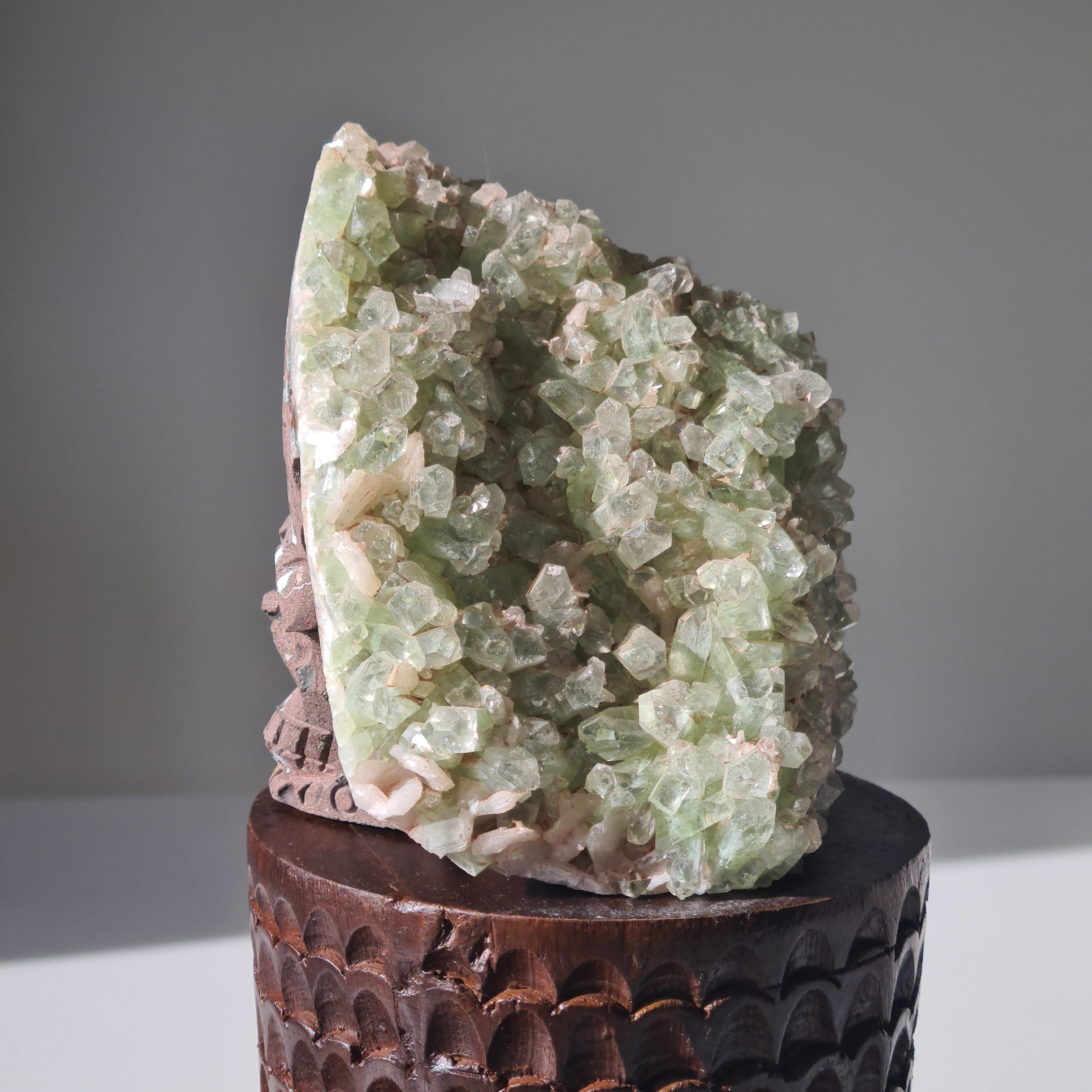 Captain Grimwell | Green Apophyllite Specimen Crusted Skull 💀