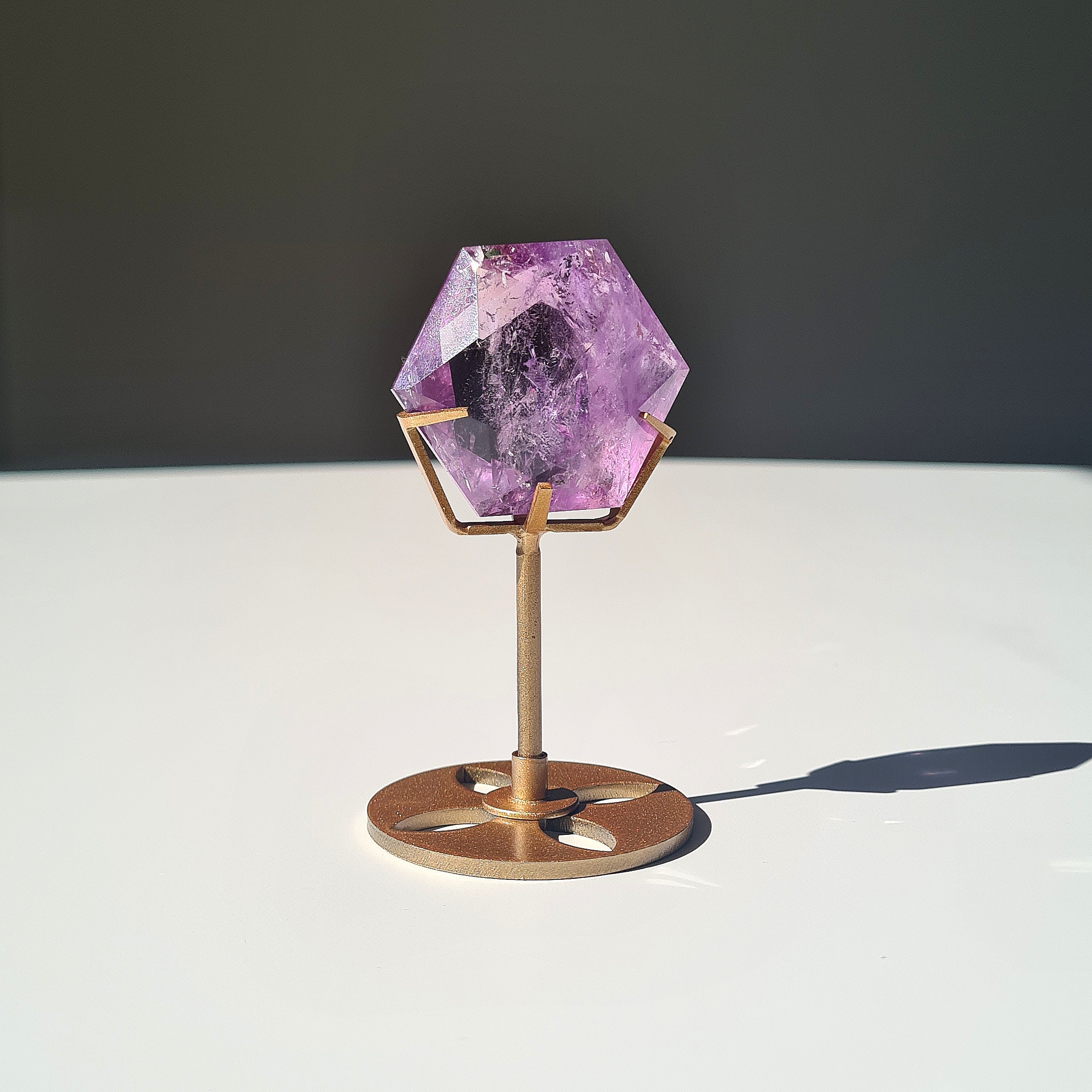 Amethyst Crystal Hexagon on stand | 3.9 cm Crystal