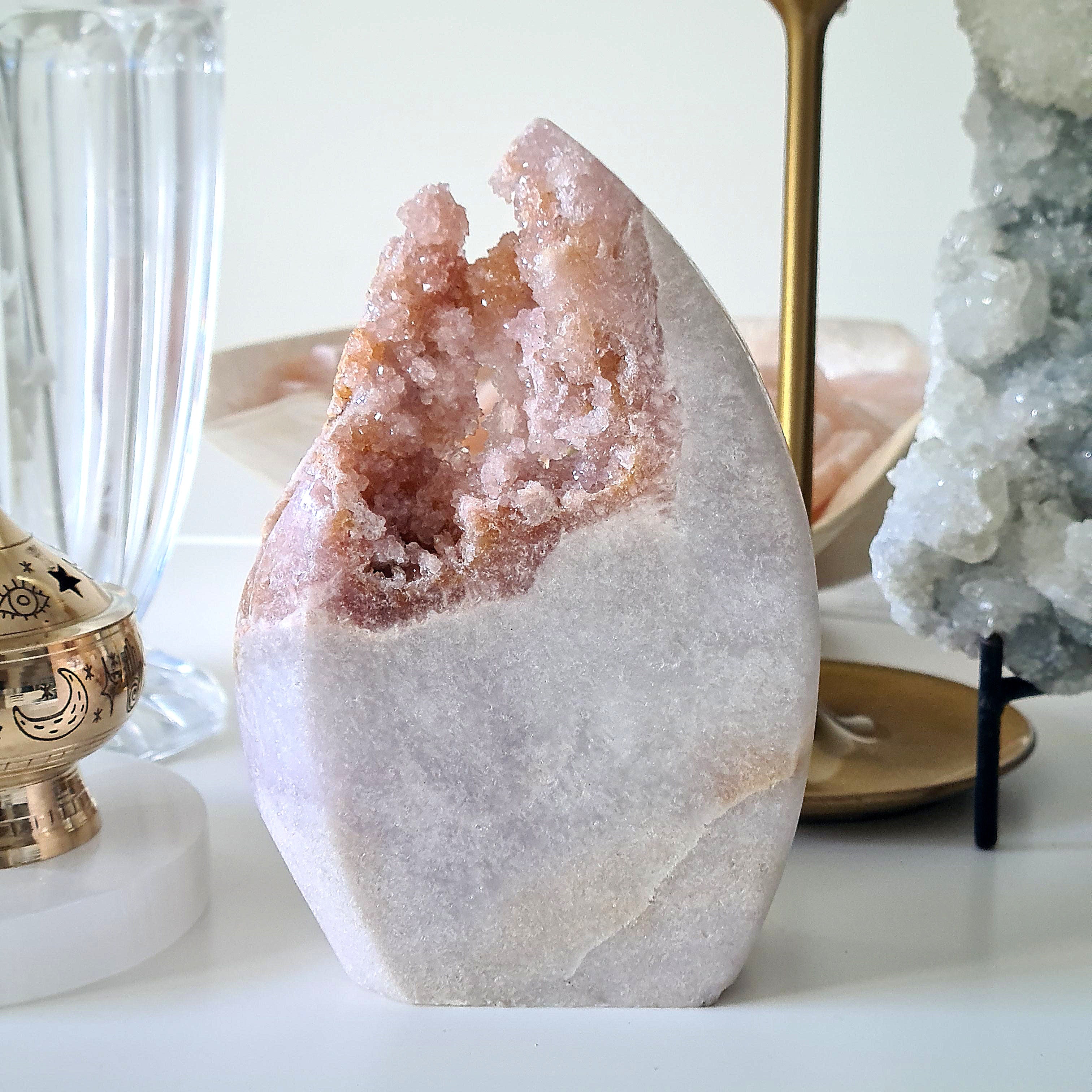 Pink Amethyst Free Form |  Druzy Portal | 14.5 cm tall