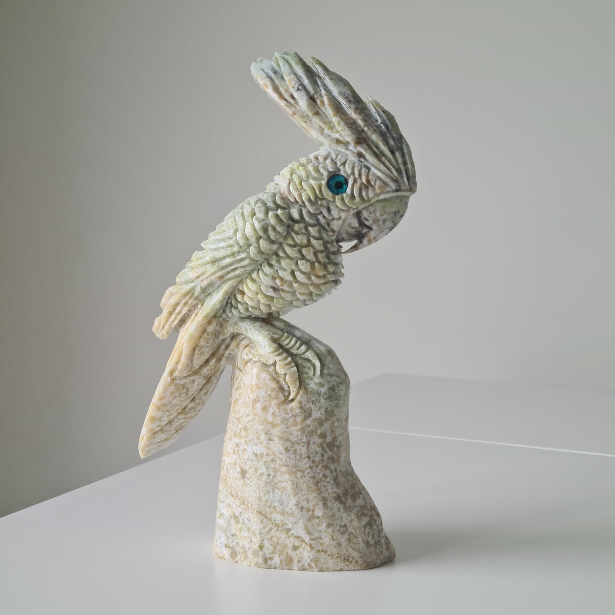 Jade Crystal Bird | Piece B | Handcarved | 24 cm tall