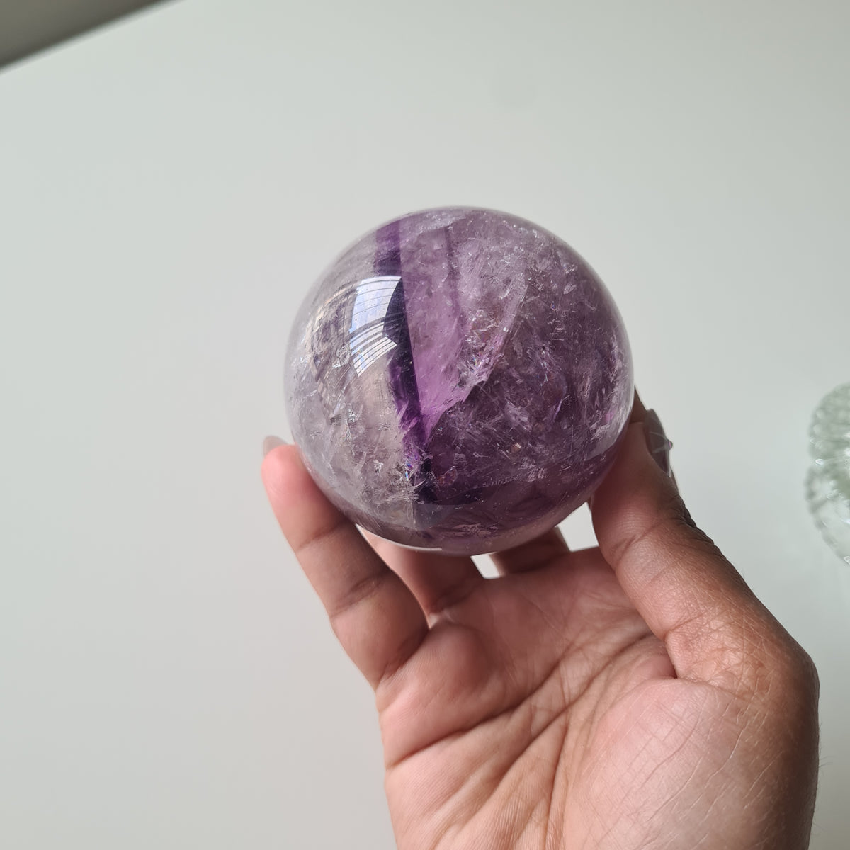 Amethyst Phantom Sphere with stand