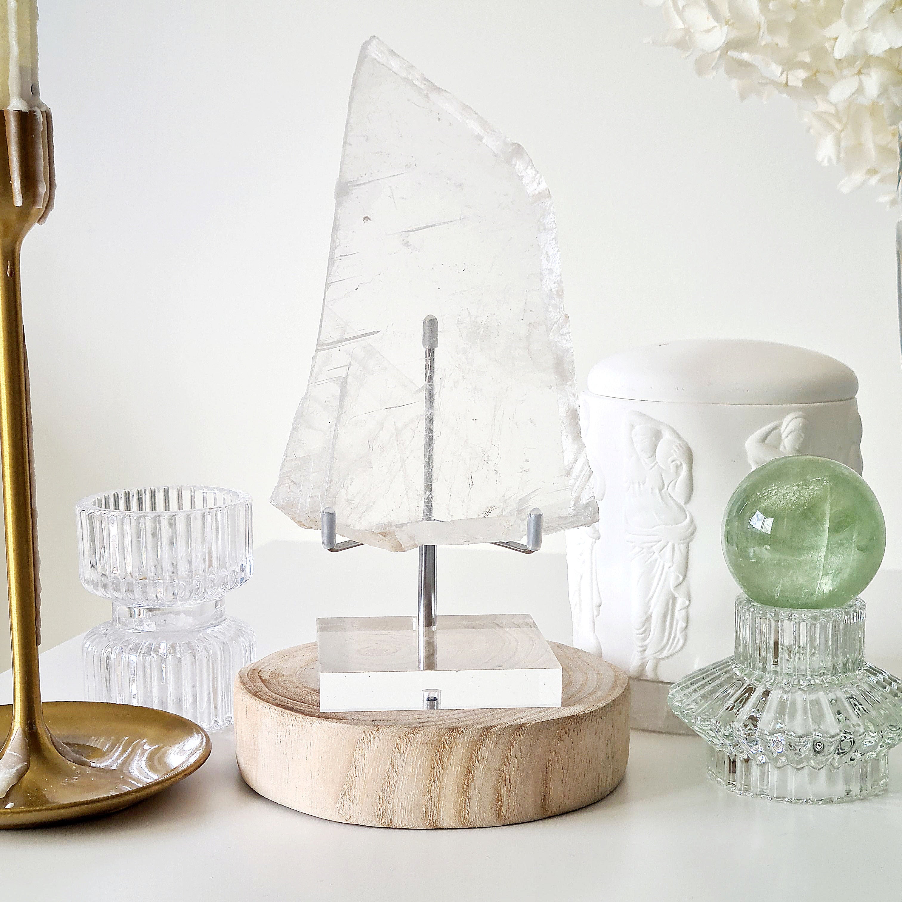 Pure Selenite with stand | From Utah | 278 g