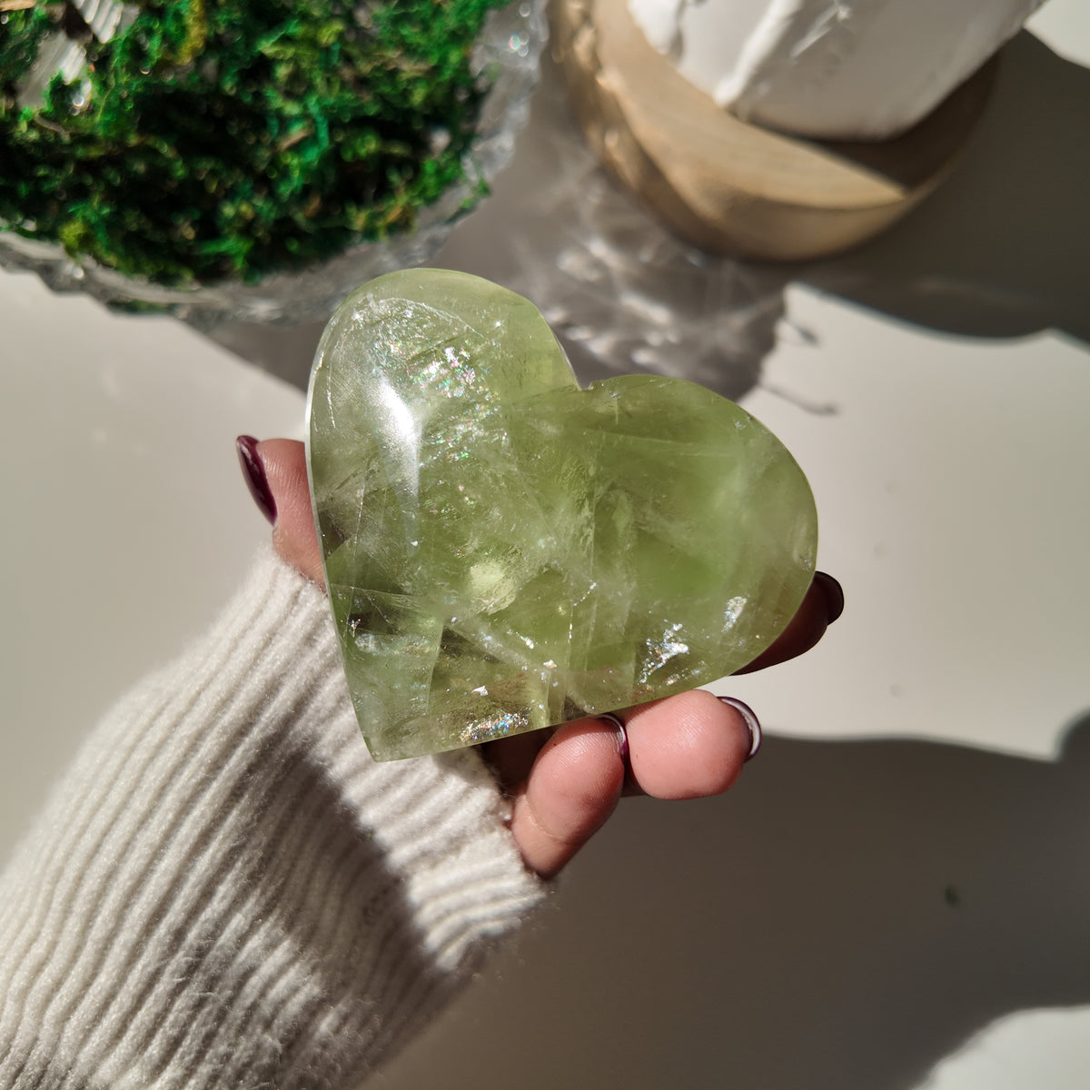 Green Fluorite Heart | 7.1 cm | Focus & Zen