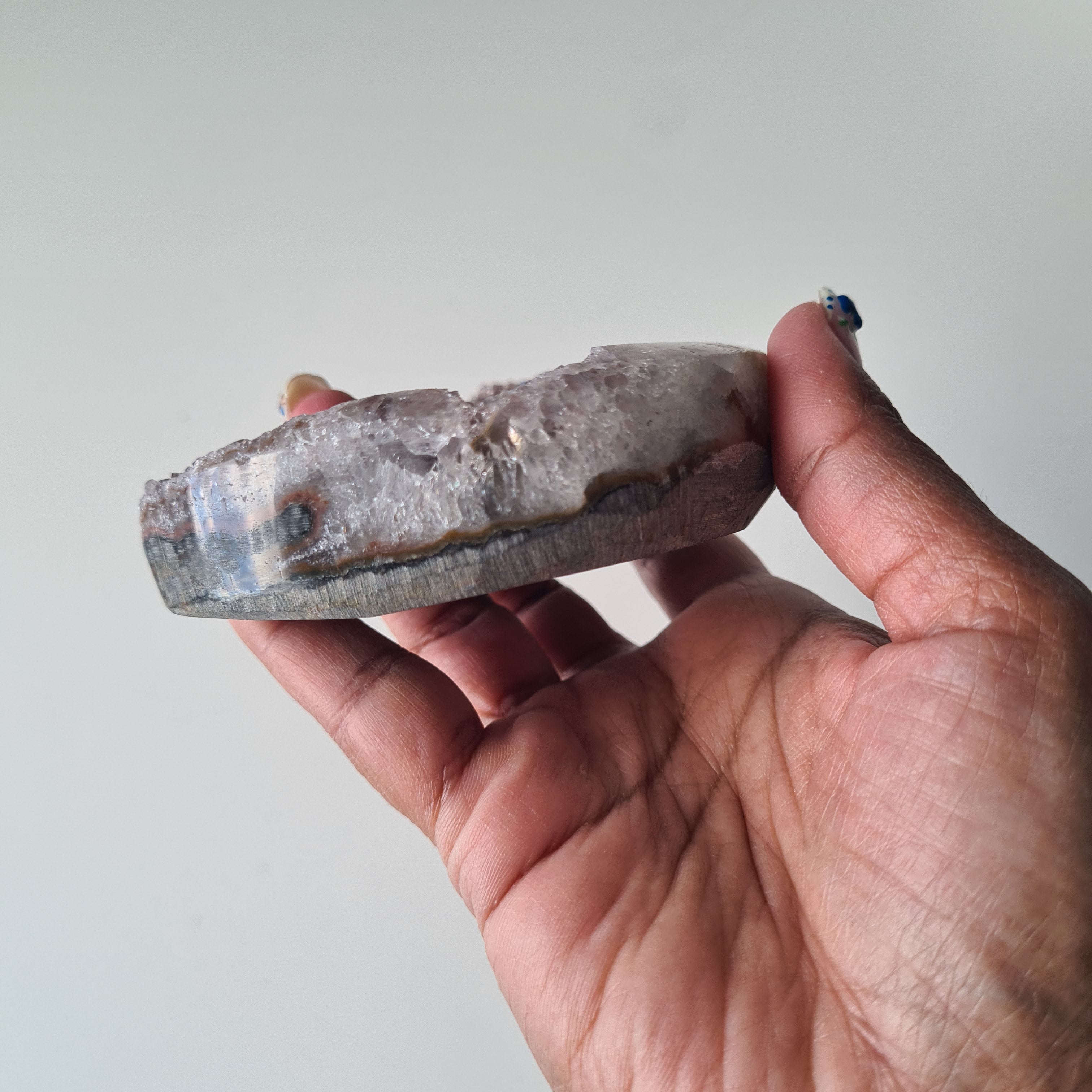 Smokey Amethyst Moon Carving 🌙 | 240 g | 9 cm