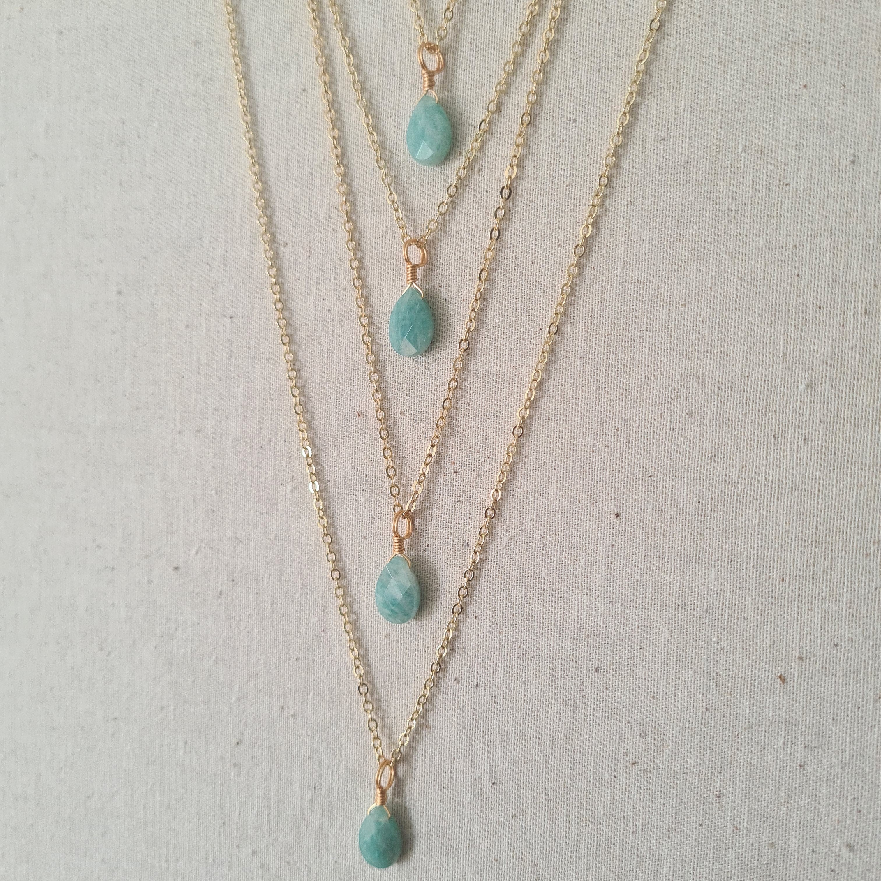 'Amazonite' Necklace ~ Manifestation (Gold)