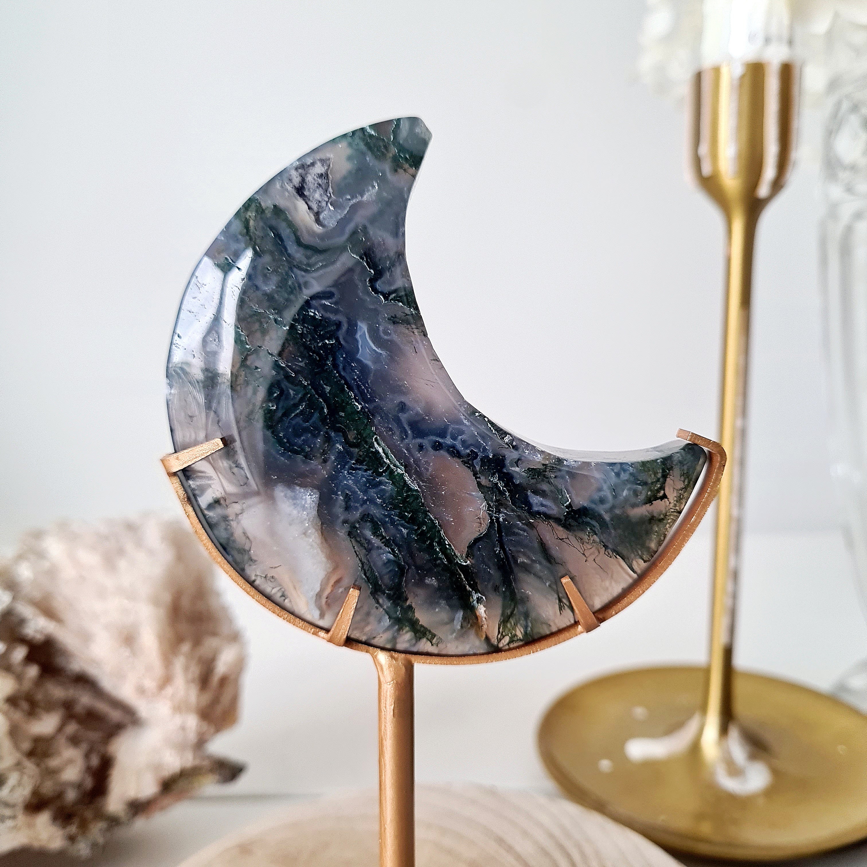 Moss Agate Luna 🌙 | 6 | 8 cm