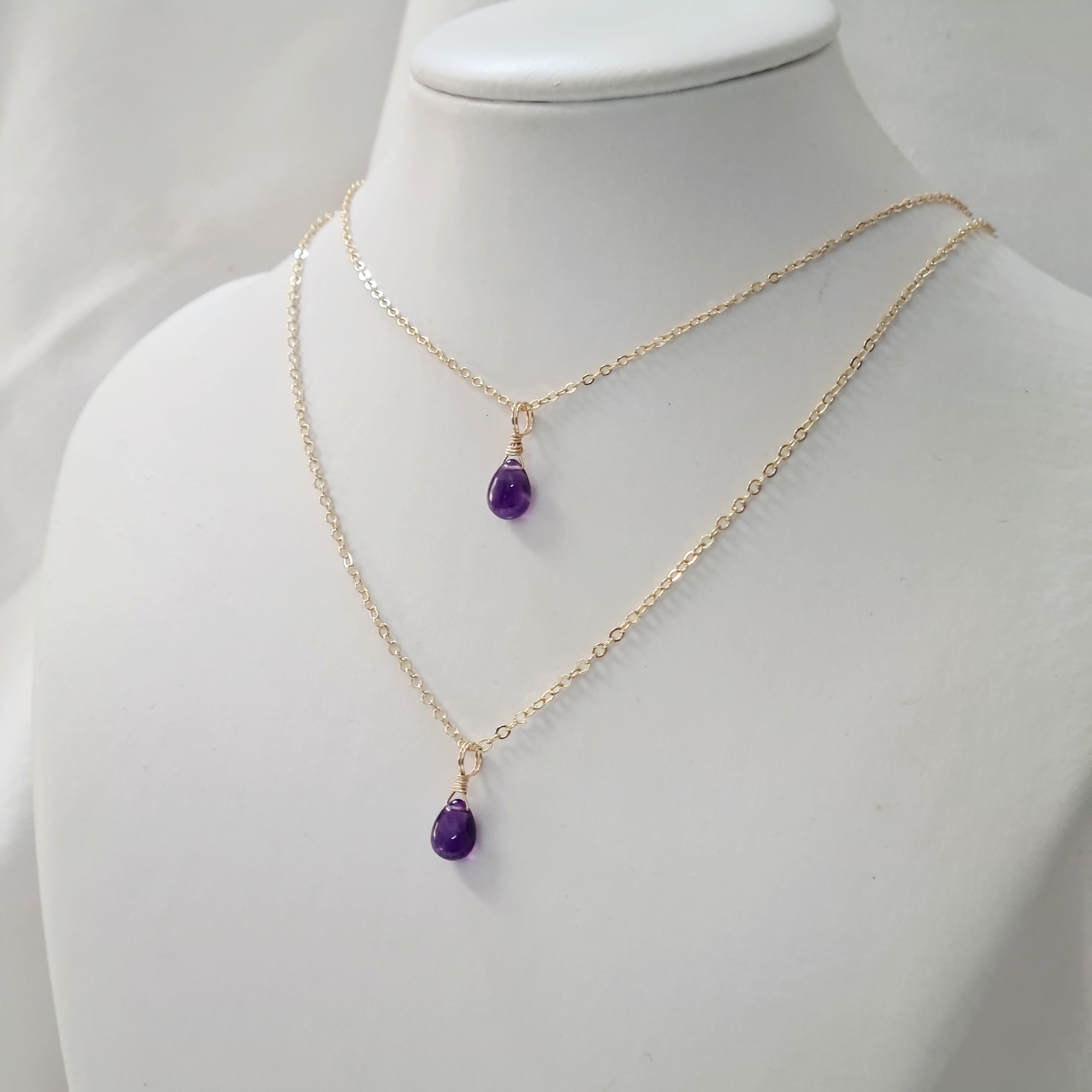 Amethyst Necklace ~ Deep Calm & Abundance (Gold)