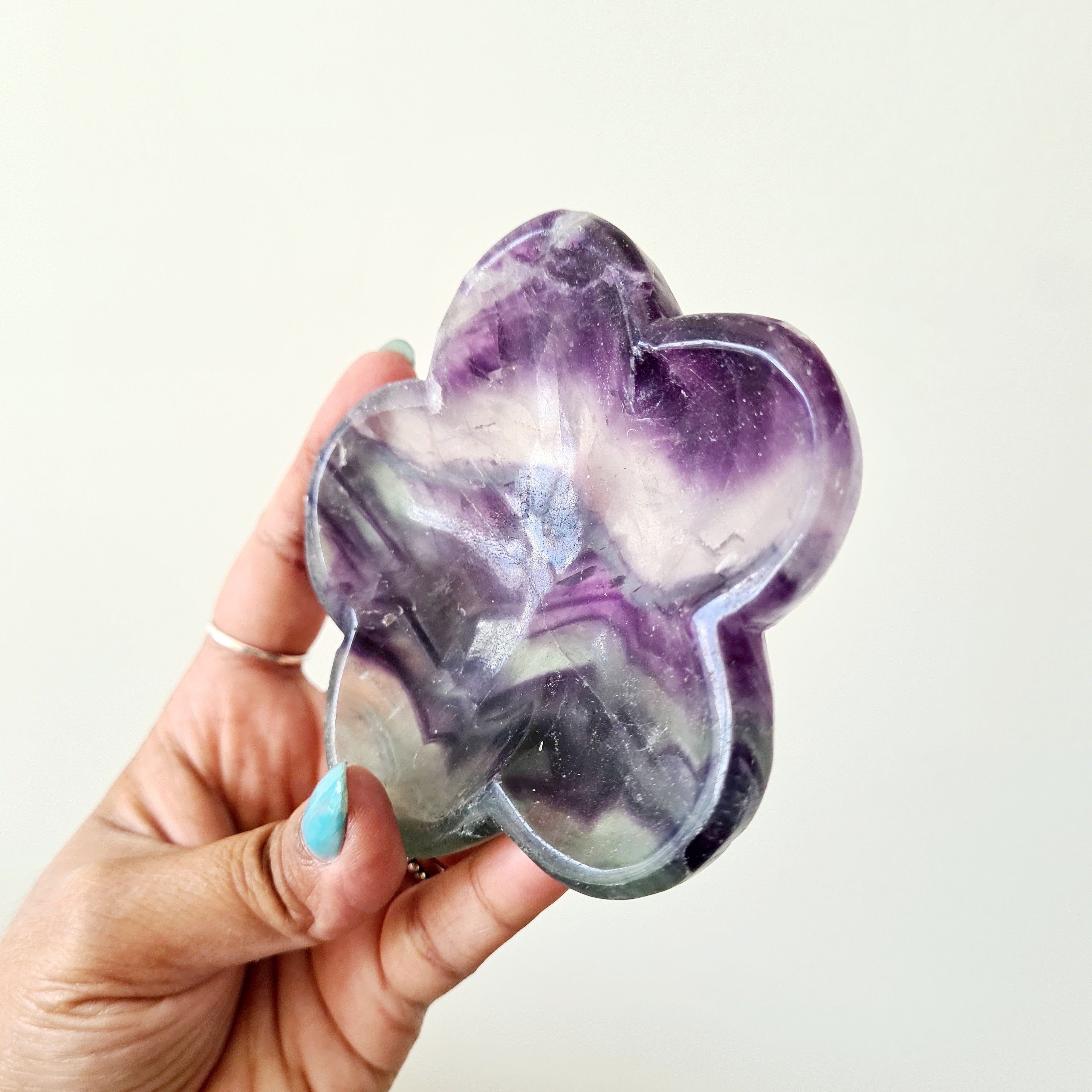 Fluorite bowl flower shape  | Imperfect