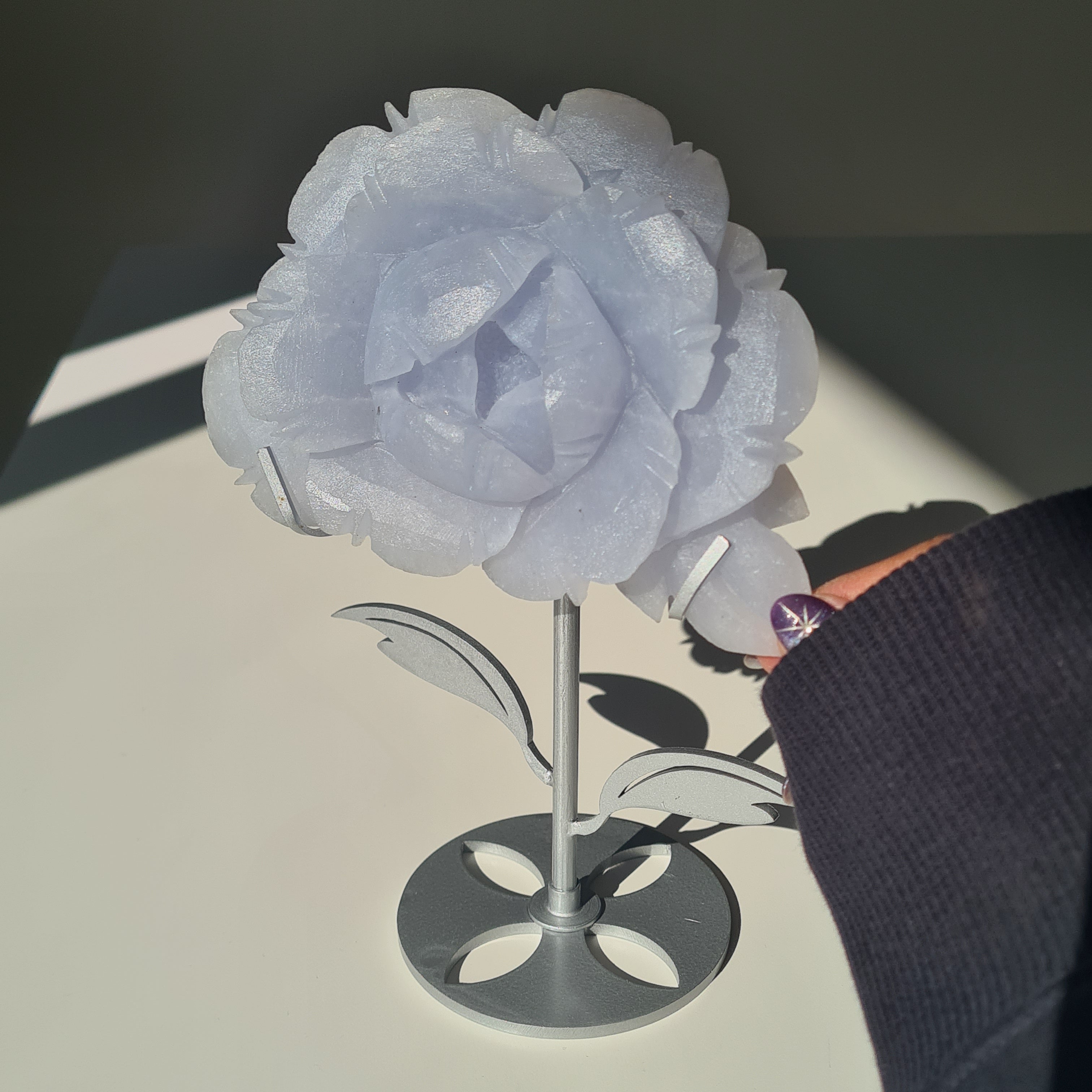 Angelite Flower On Stand