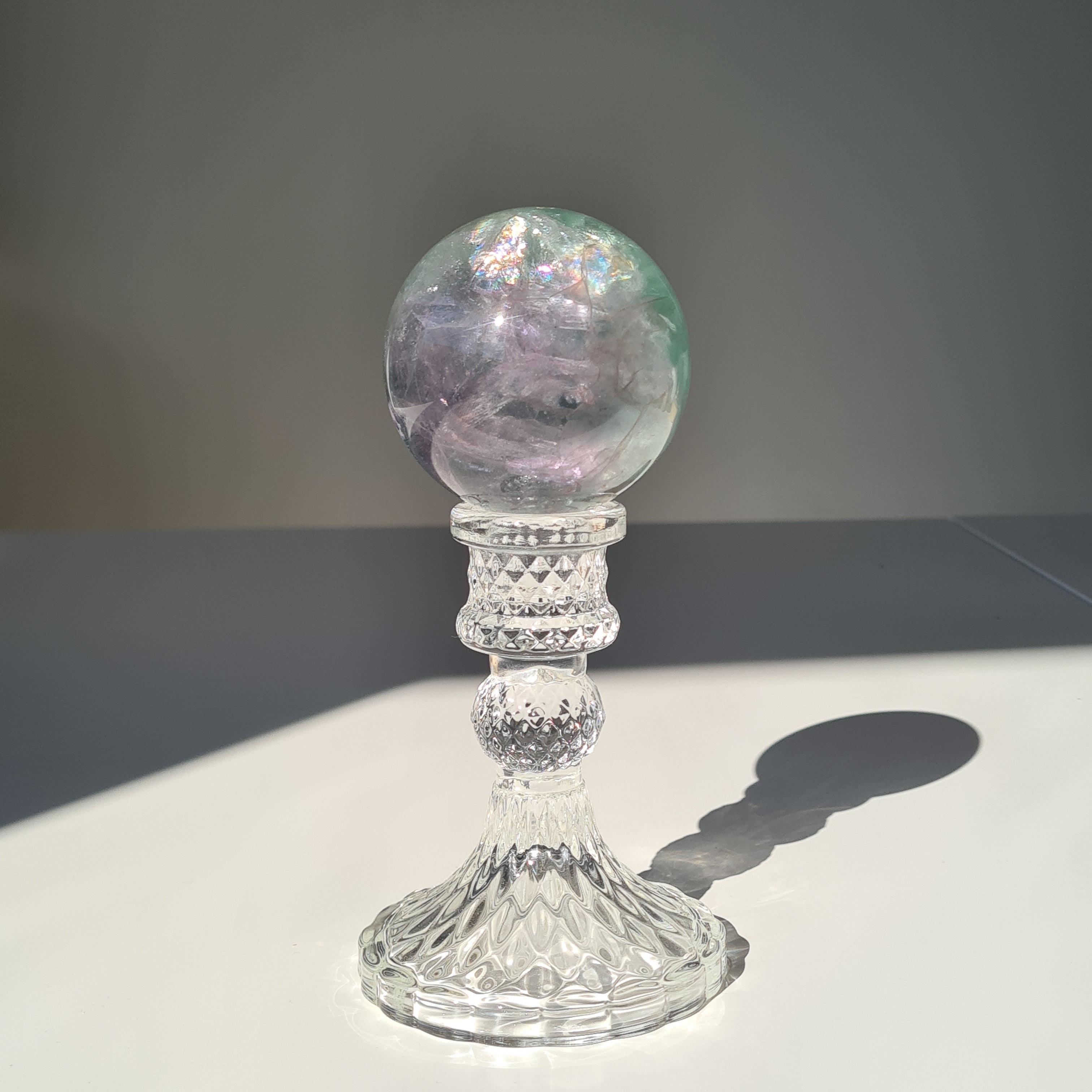 Fluorite Crystal Sphere with stand | B | 390 g