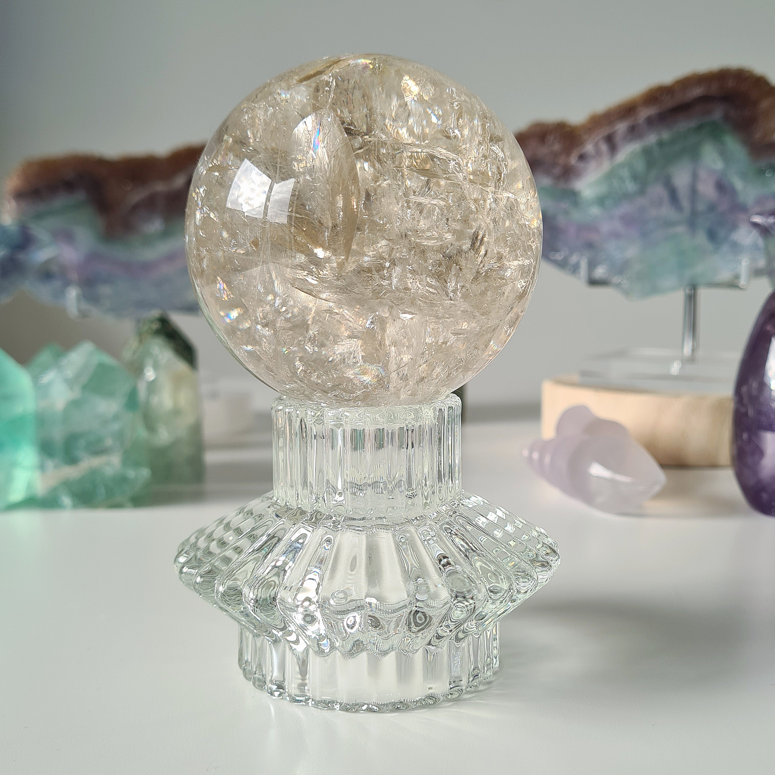Smokey Citrine Sphere with stand | 490g | 1A