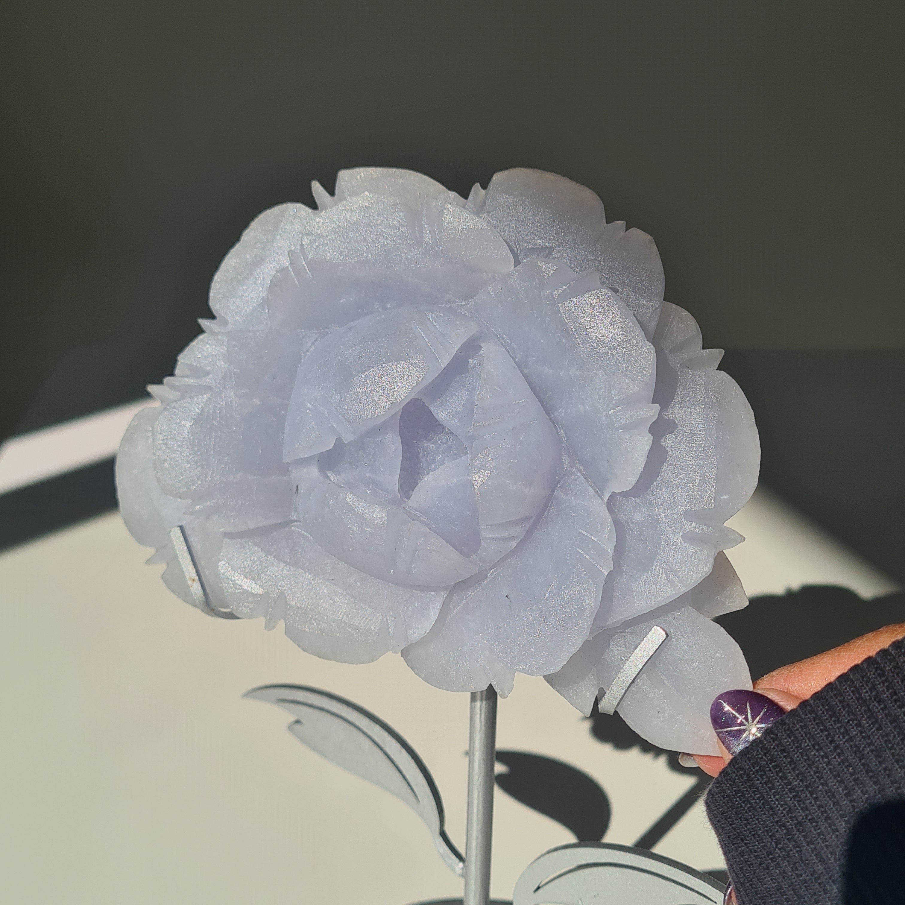 Angelite Flower On Stand