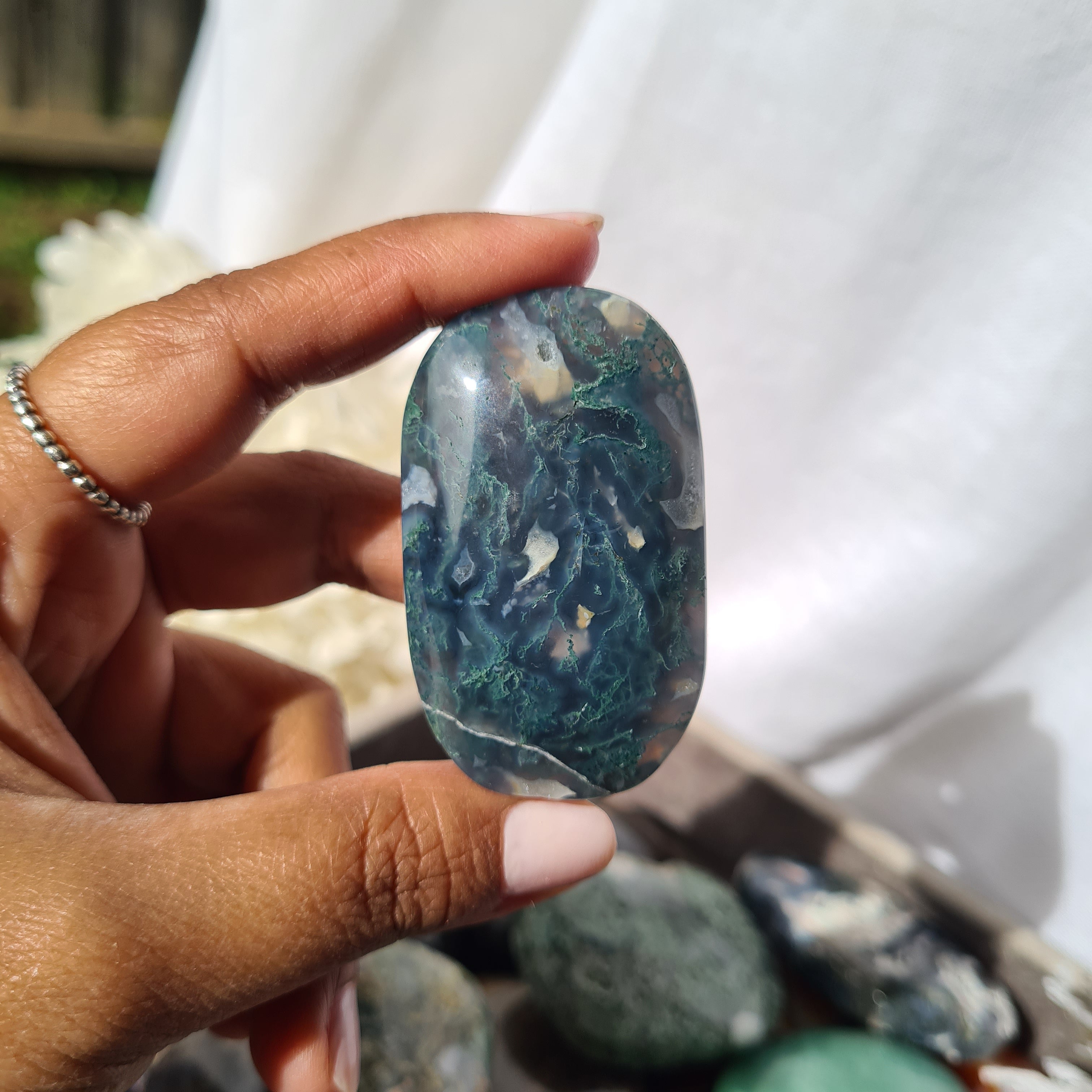 Moss Agate | Palm Stone